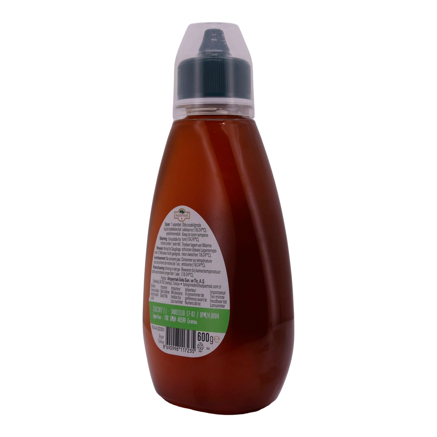 Miele di pino Balparmak | Miele di pino turco | Intenso, dalla Turchia, bottiglia squeeze | 600 g
