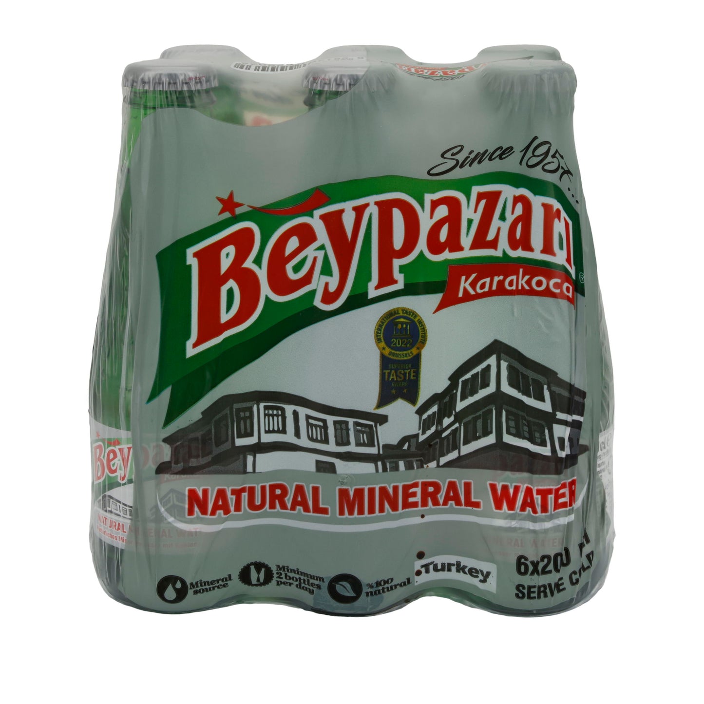 Mineralwasser Beypazarı Karakoca | Doğal Mineralli Su | Türkiye'den Taze Mineralli Su | 6 × 200 ml