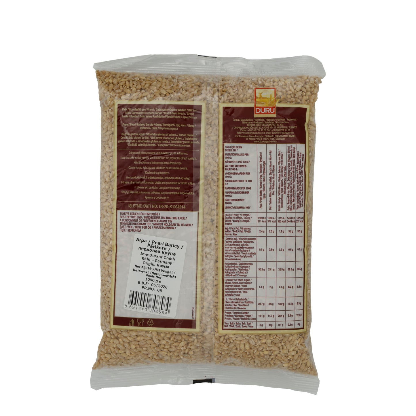 Perlgerste Duru | Pearl Barley | Für gesunde und vielseitige Gerichte | 1 kg