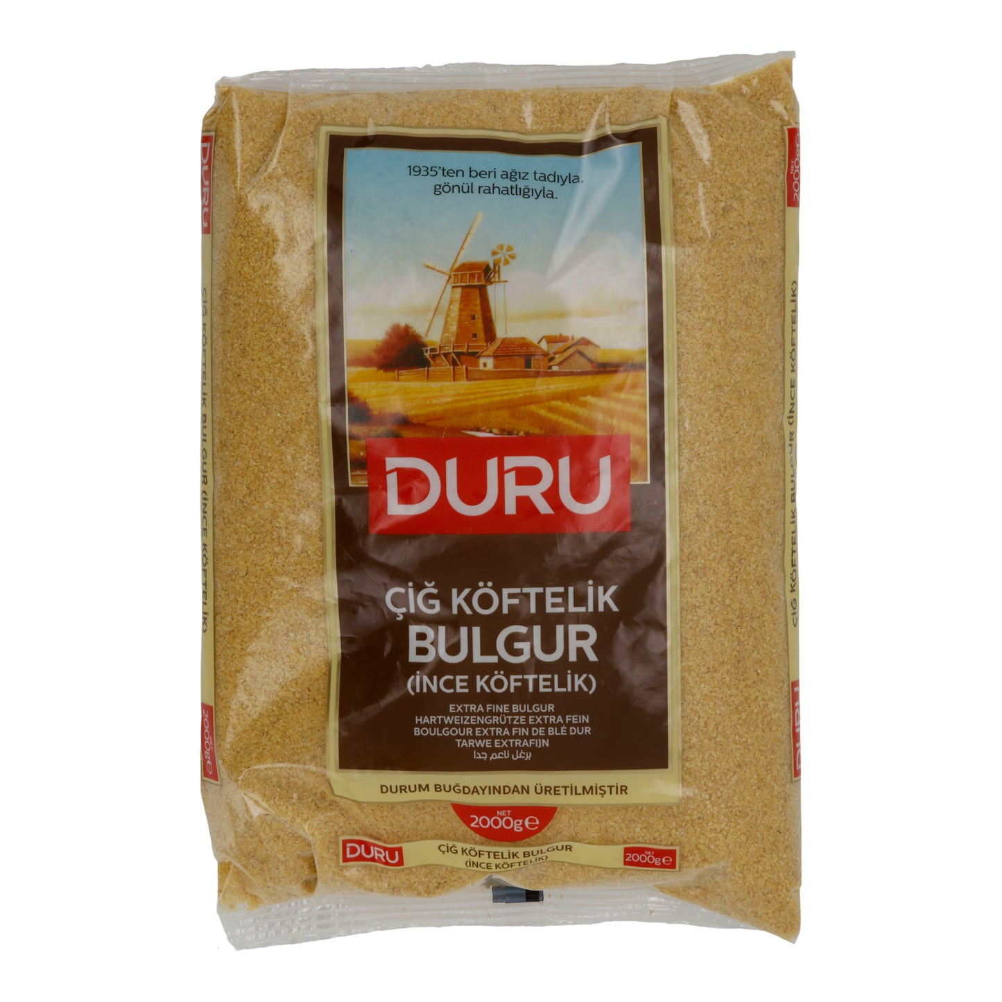 Extra fijne Bulgur Duru Çiğ Köftelik Bulgur | Granen | voor rauwe Köfte | 2000 g