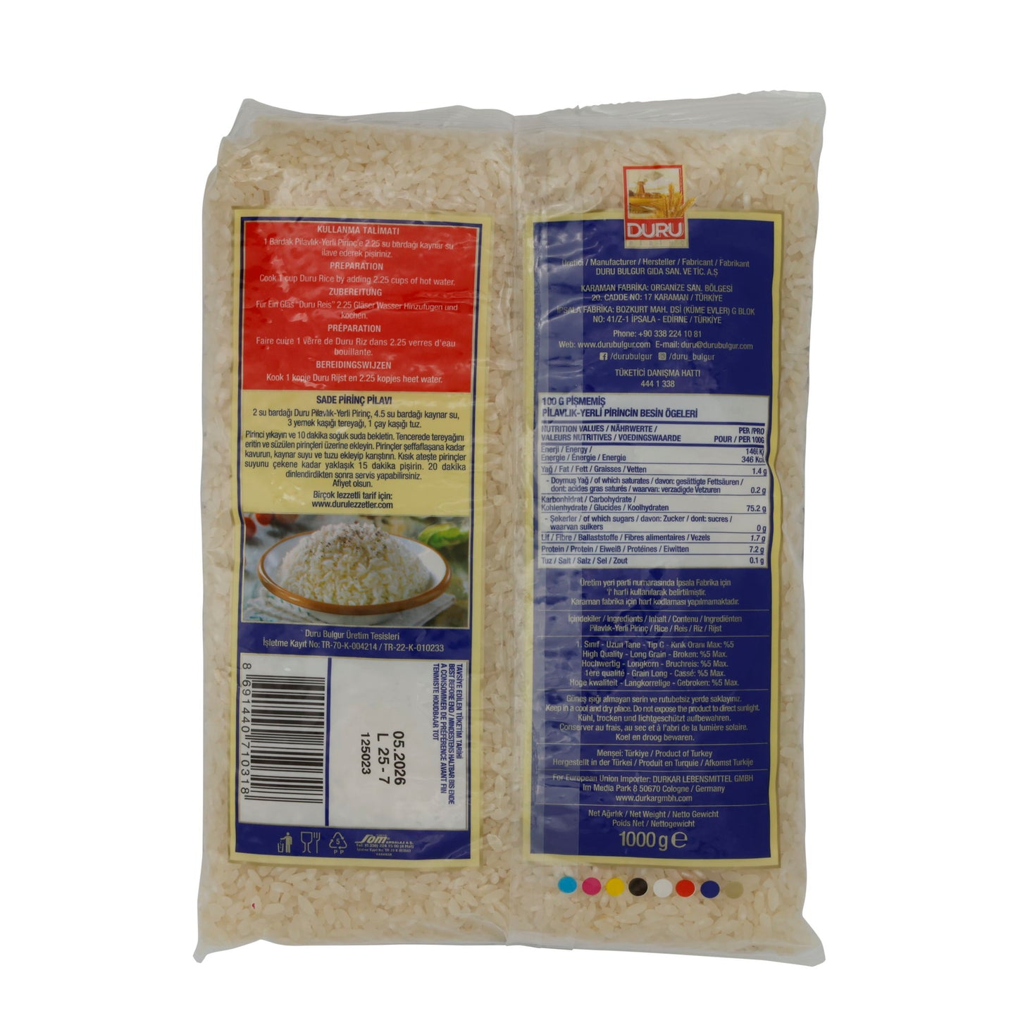 Reis Duru | Riso per pilaf - locale | Di alta qualità dalla regione di Tracia | 1000 g