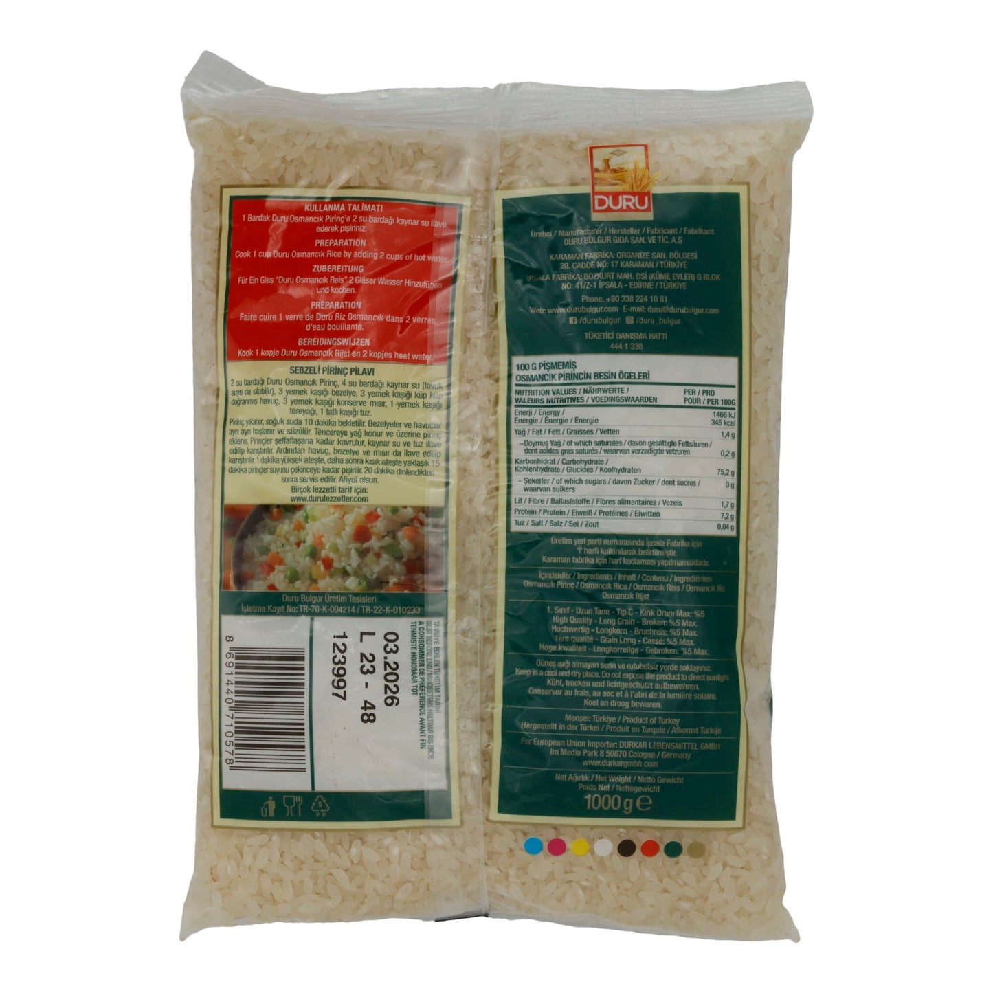 Reis Duru | Osmancık Rice | Mittelkörnig, aus der Türkei | 1000 g DURU