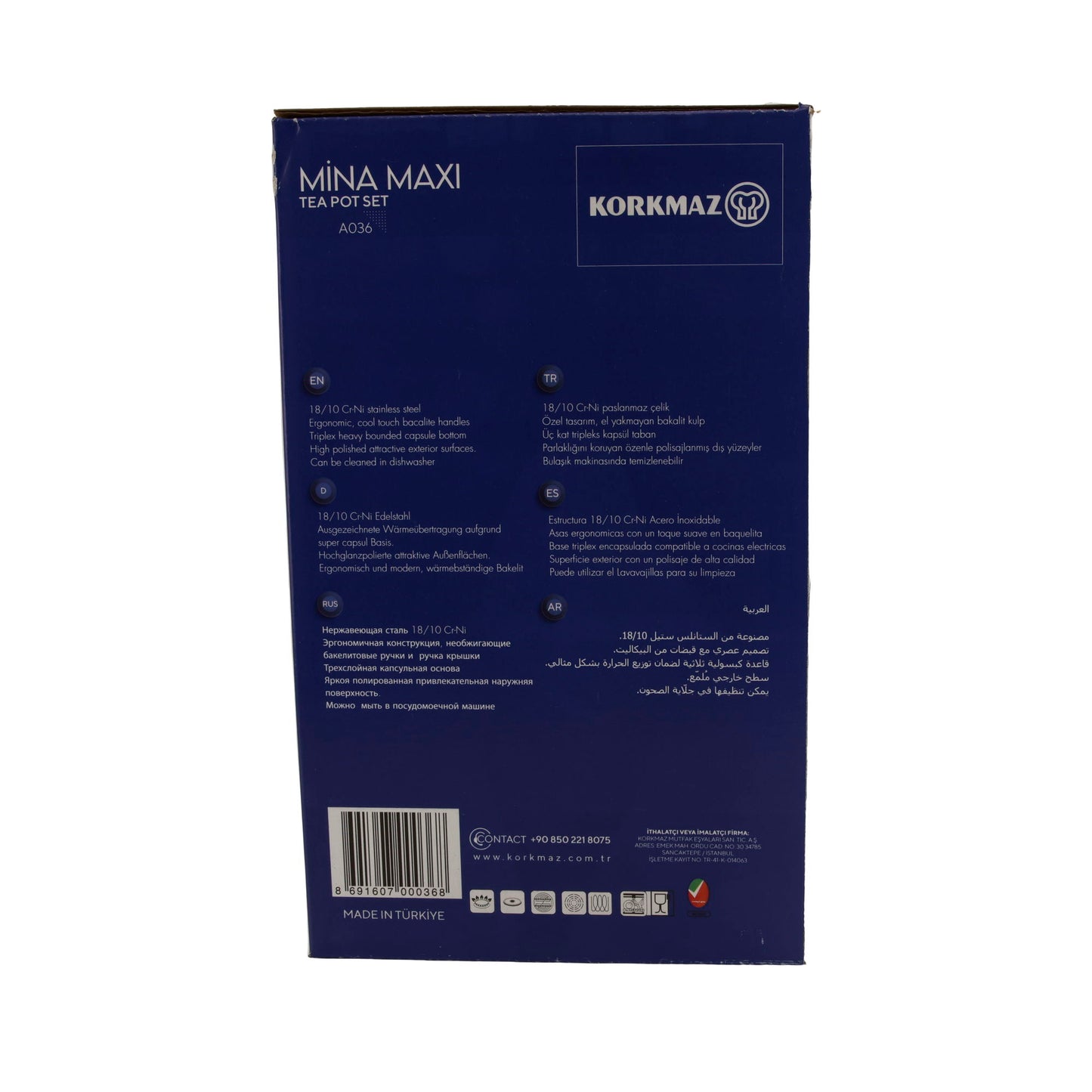 Korkmaz Mina Maxi Teekannen-Set – Edelstahl 18/10 – 5-teilig
