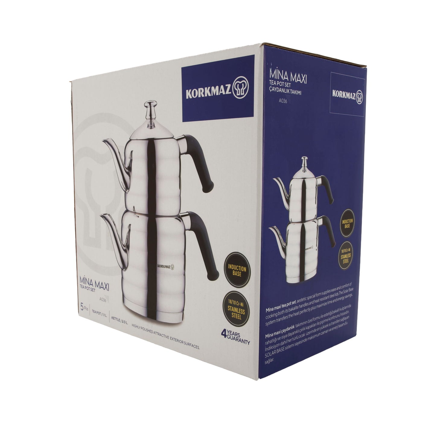 Korkmaz Mina Maxi Teekannen-Set – Edelstahl 18/10 – 5-teilig