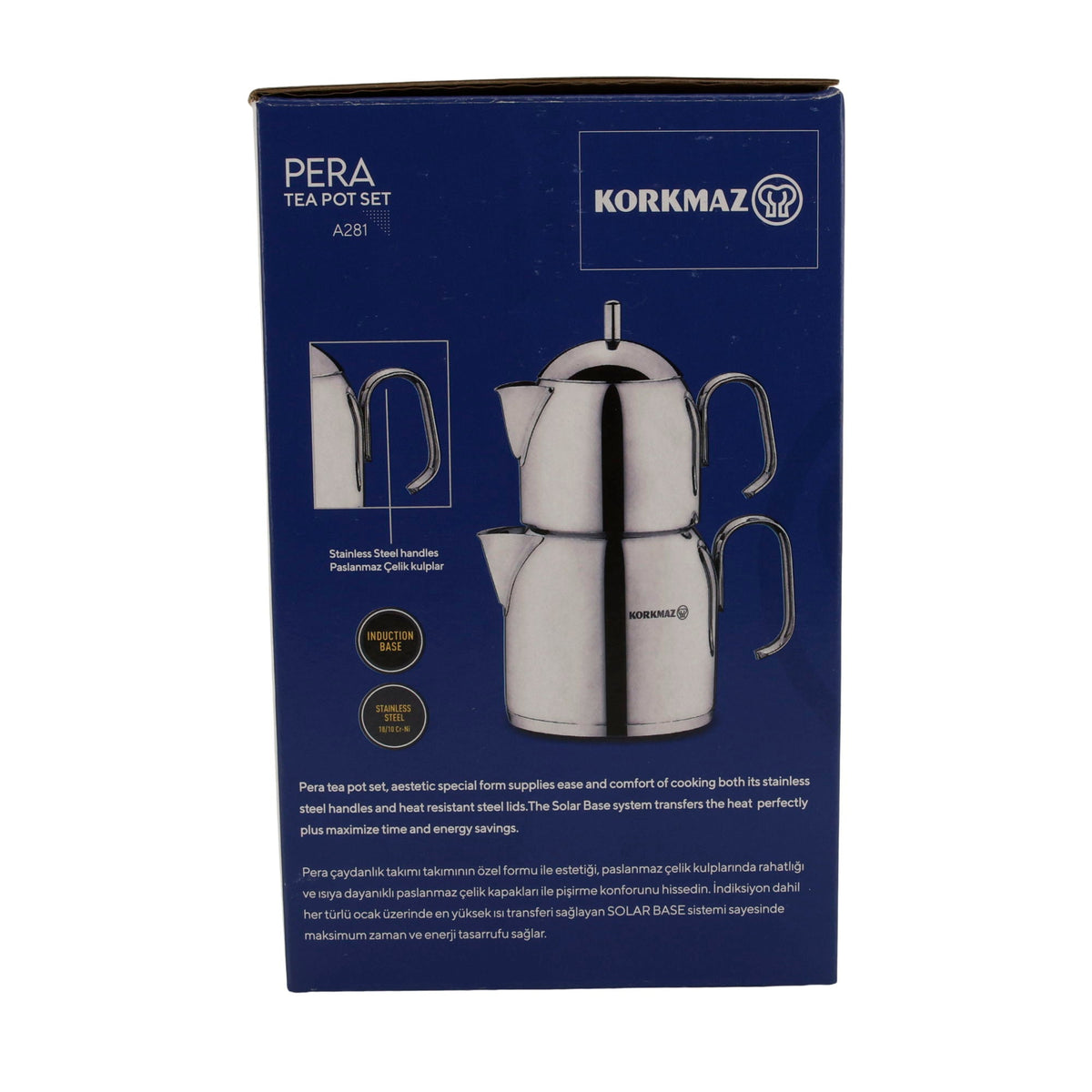 Korkmaz Pera Teekannen-Set A281 – 3-teilig, Edelstahl, induktionsgeeignet Korkmaz