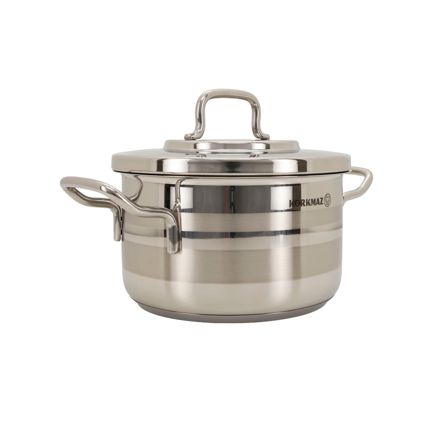 Korkmaz Astra 2 Edelstahl Kochtopf – 18 cm / 2,6 Liter – Topf mit Deckel, Induktionsgeeignet