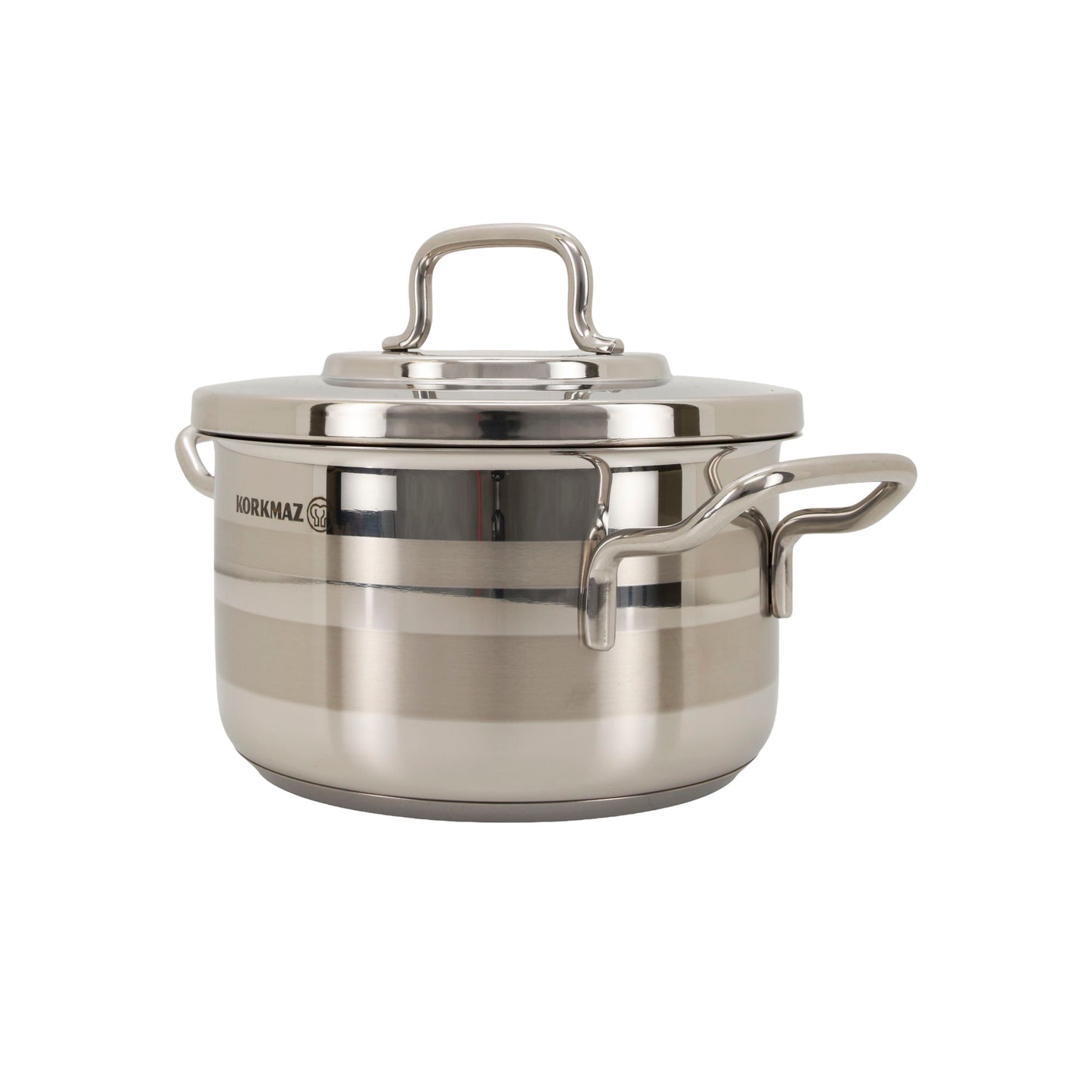 Korkmaz Astra 2 Edelstahl Kochtopf – 18 cm / 2,6 Liter – Topf mit Deckel, Induktionsgeeignet