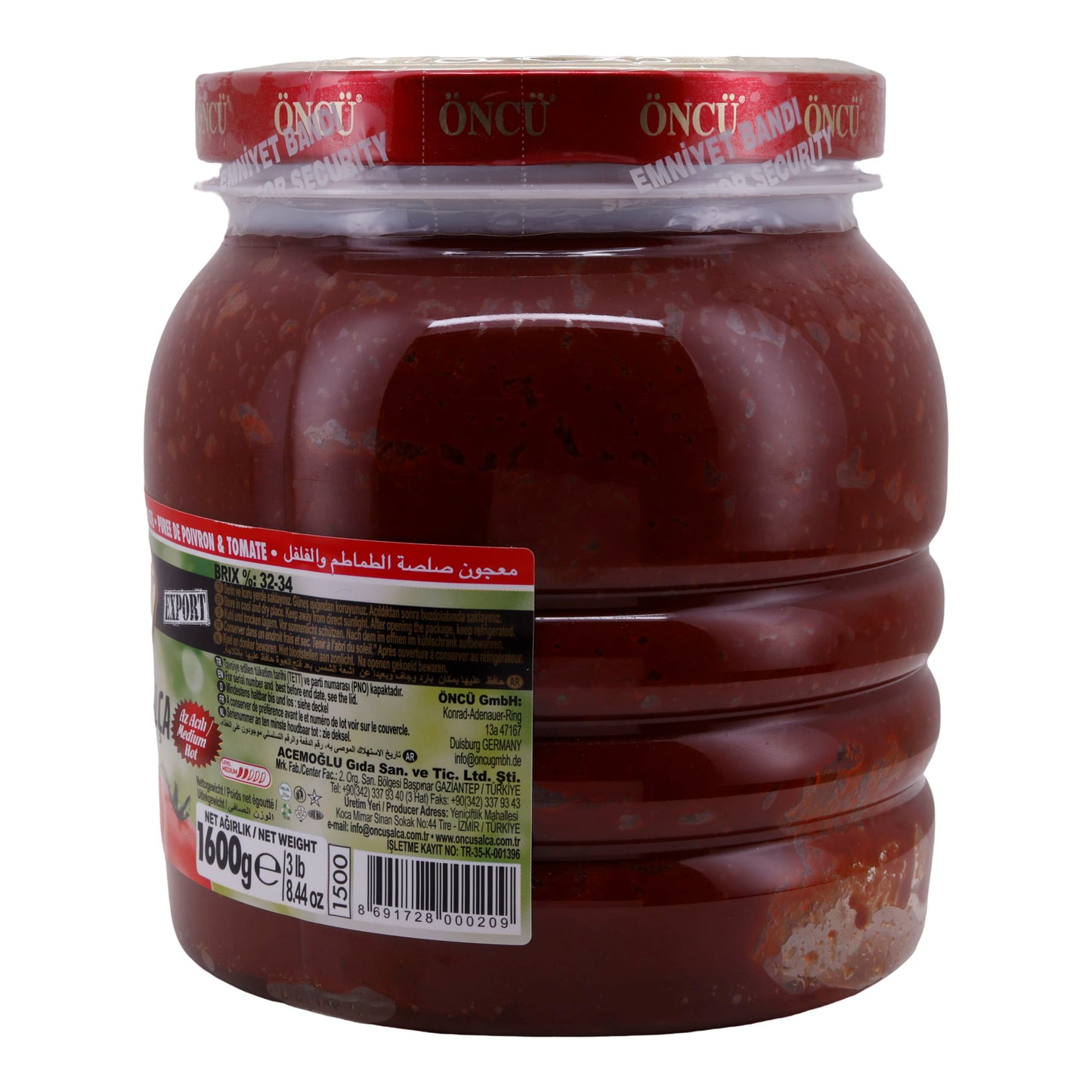 Würzpaste Öncü | Tomaten-Paprika-Mark | Vielseitig | 1600g