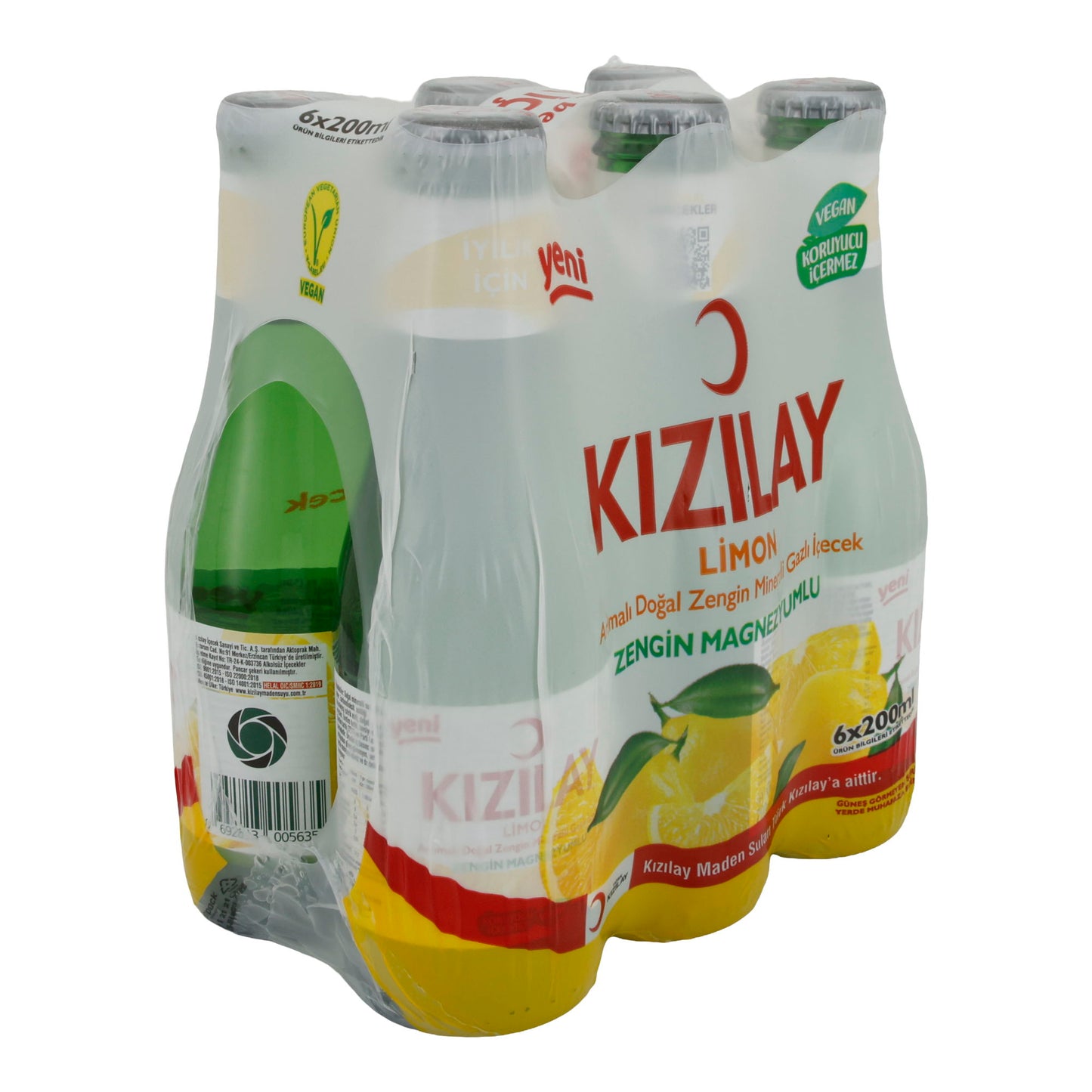 Acqua minerale Kizilay | Limone | Rinfrescante, gusto limone | 6 x 200 ml