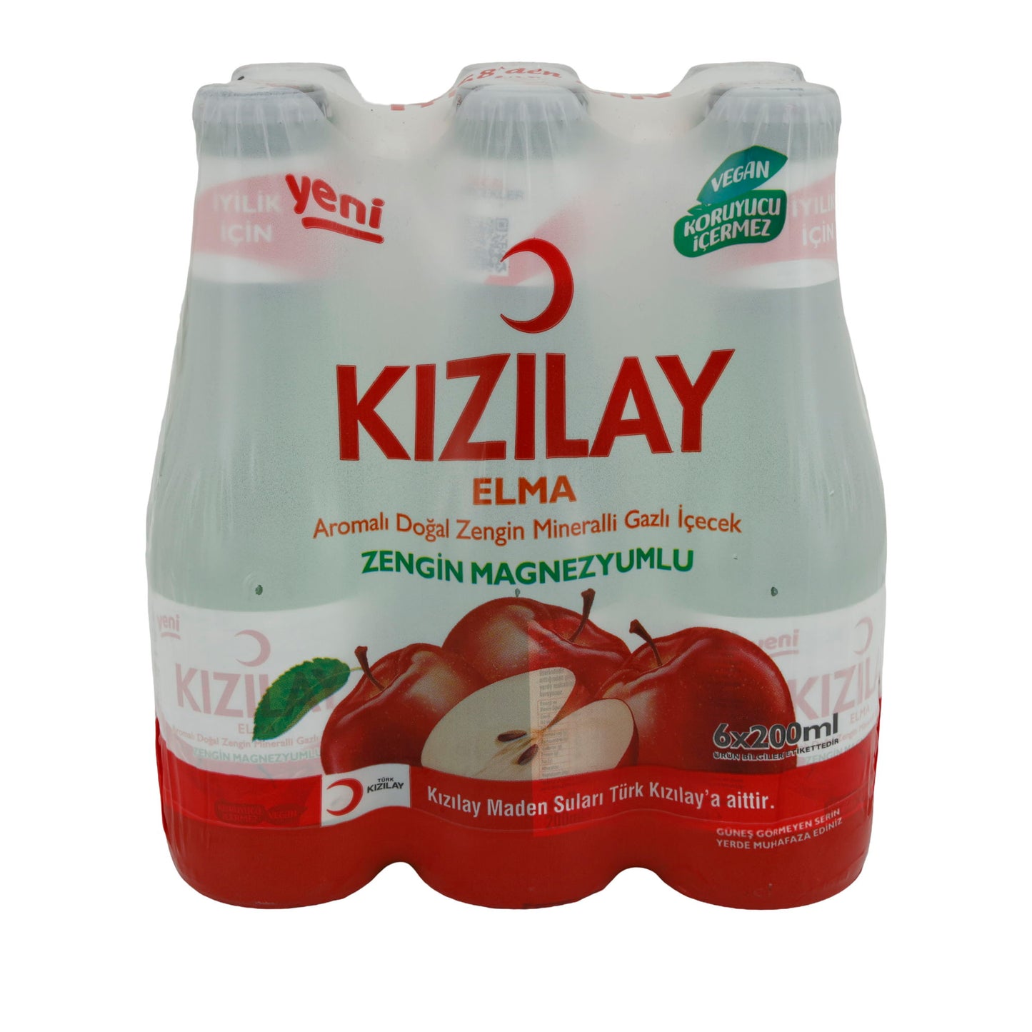 Acqua minerale Kızılay | Mela | Aromatico, naturale | 6 x 200 ml