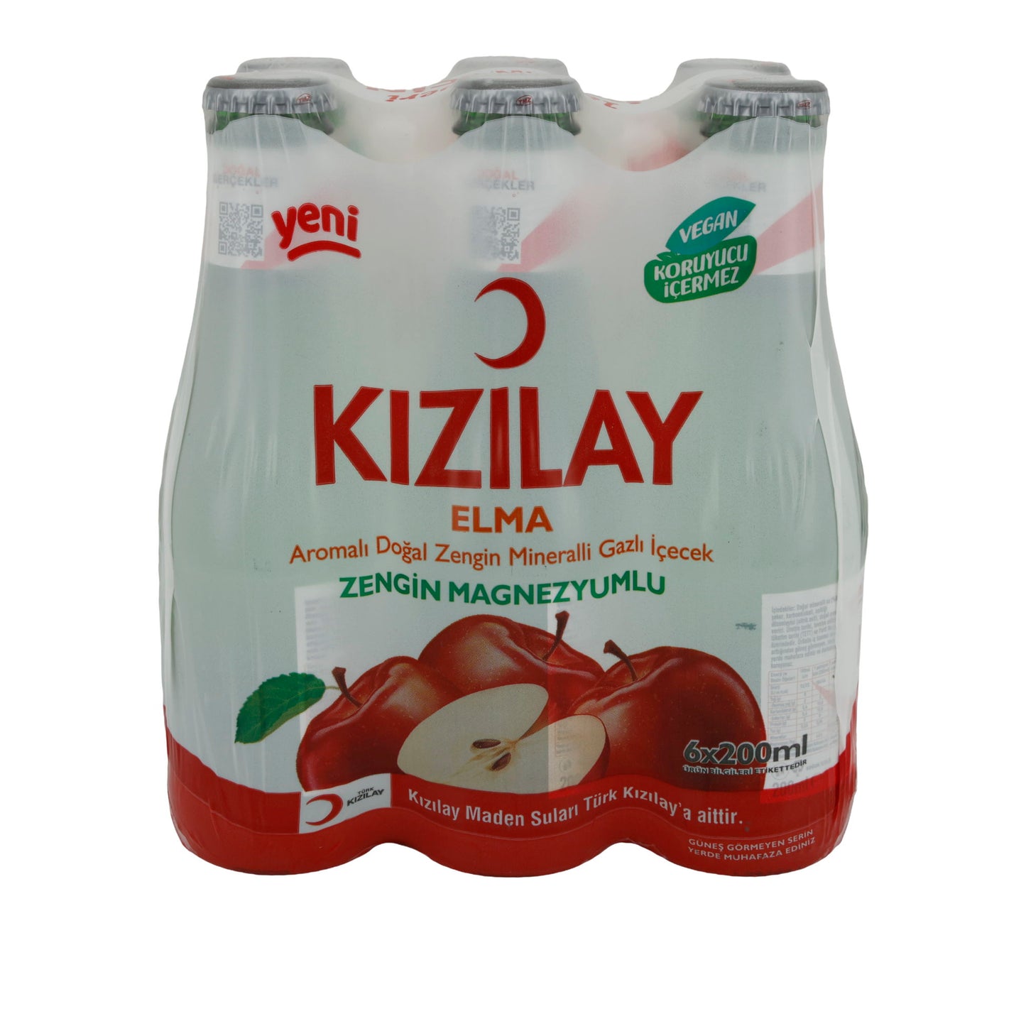 Acqua minerale Kızılay | Mela | Aromatico, naturale | 6 x 200 ml