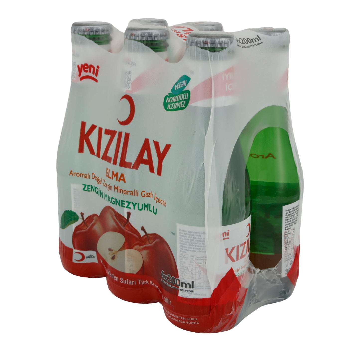 Acqua minerale Kızılay | Mela | Aromatico, naturale | 6 x 200 ml