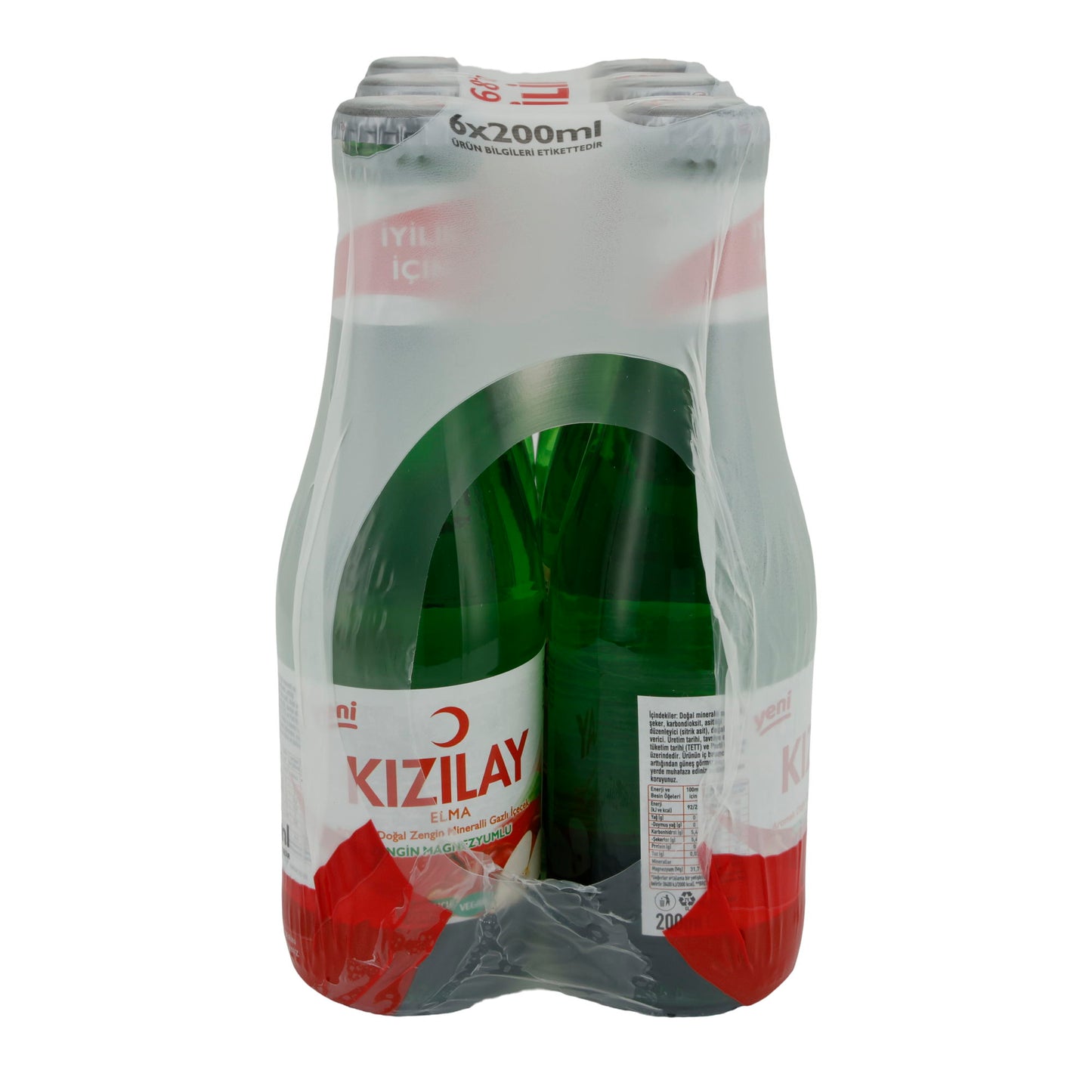Acqua minerale Kızılay | Mela | Aromatico, naturale | 6 x 200 ml