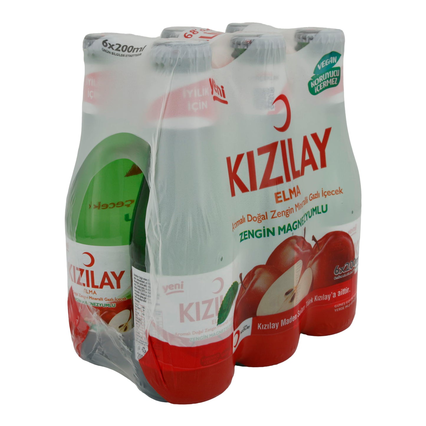 Acqua minerale Kızılay | Mela | Aromatico, naturale | 6 x 200 ml