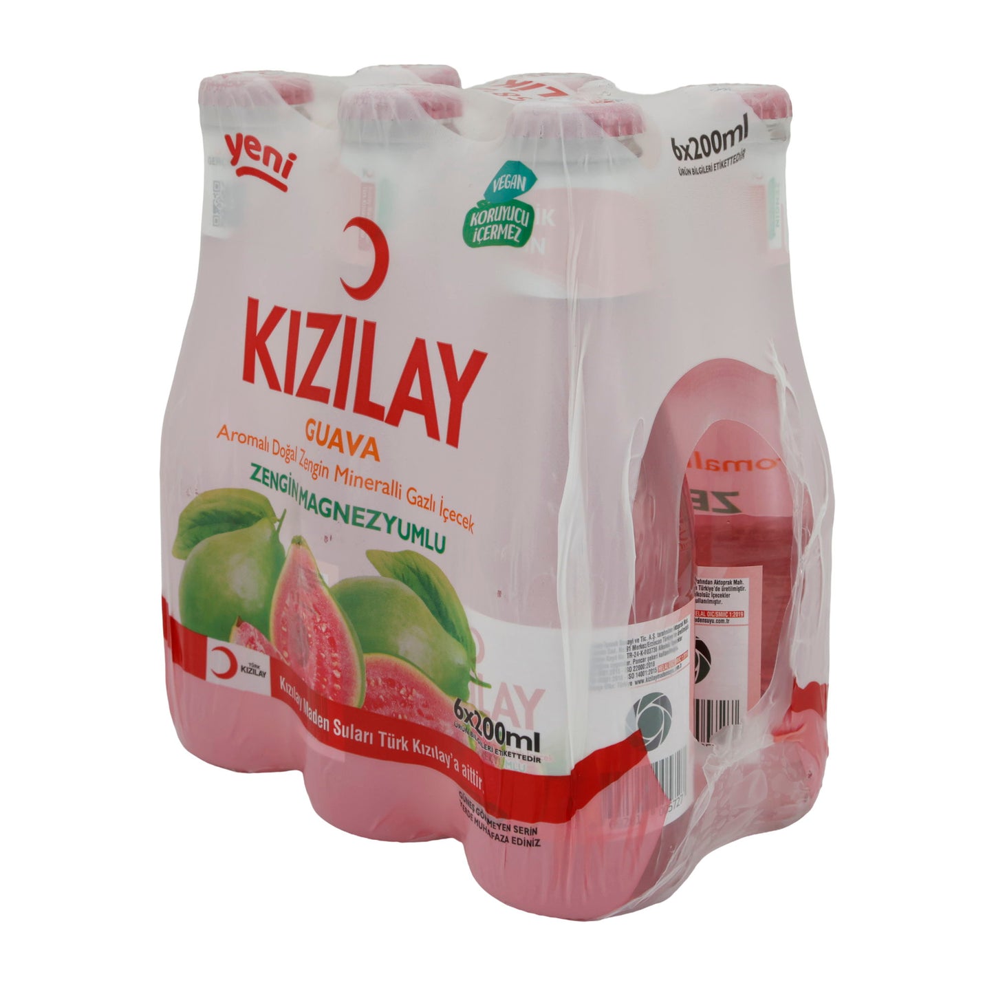 Mineralwasser Kızılay | Guava | Guava aromalı maden suyu, C vitamini ile zenginleştirilmiş | 6 × 200 ml