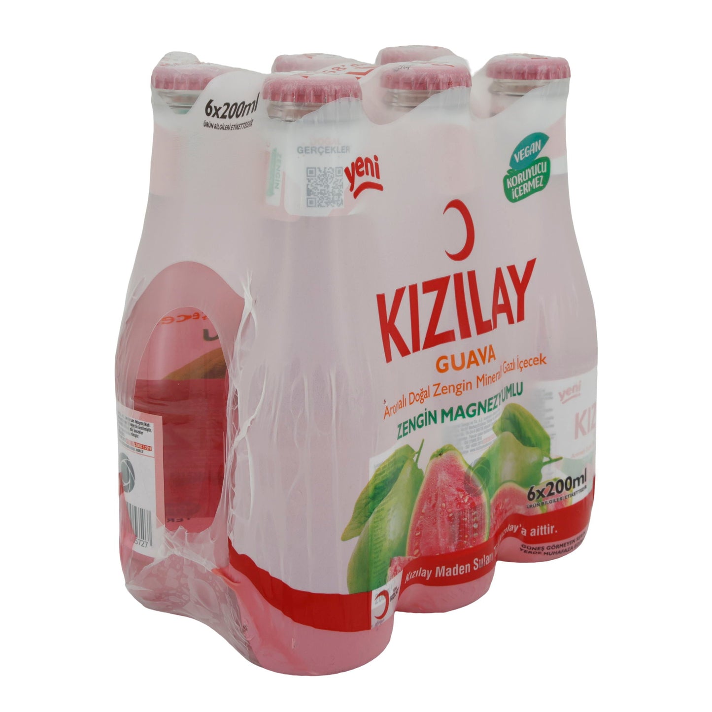 Mineralwasser Kızılay | Guava | Mineralwasser mit Guave-Geschmack, angereichert mit Vitamin C | 6 × 200 ml TRS