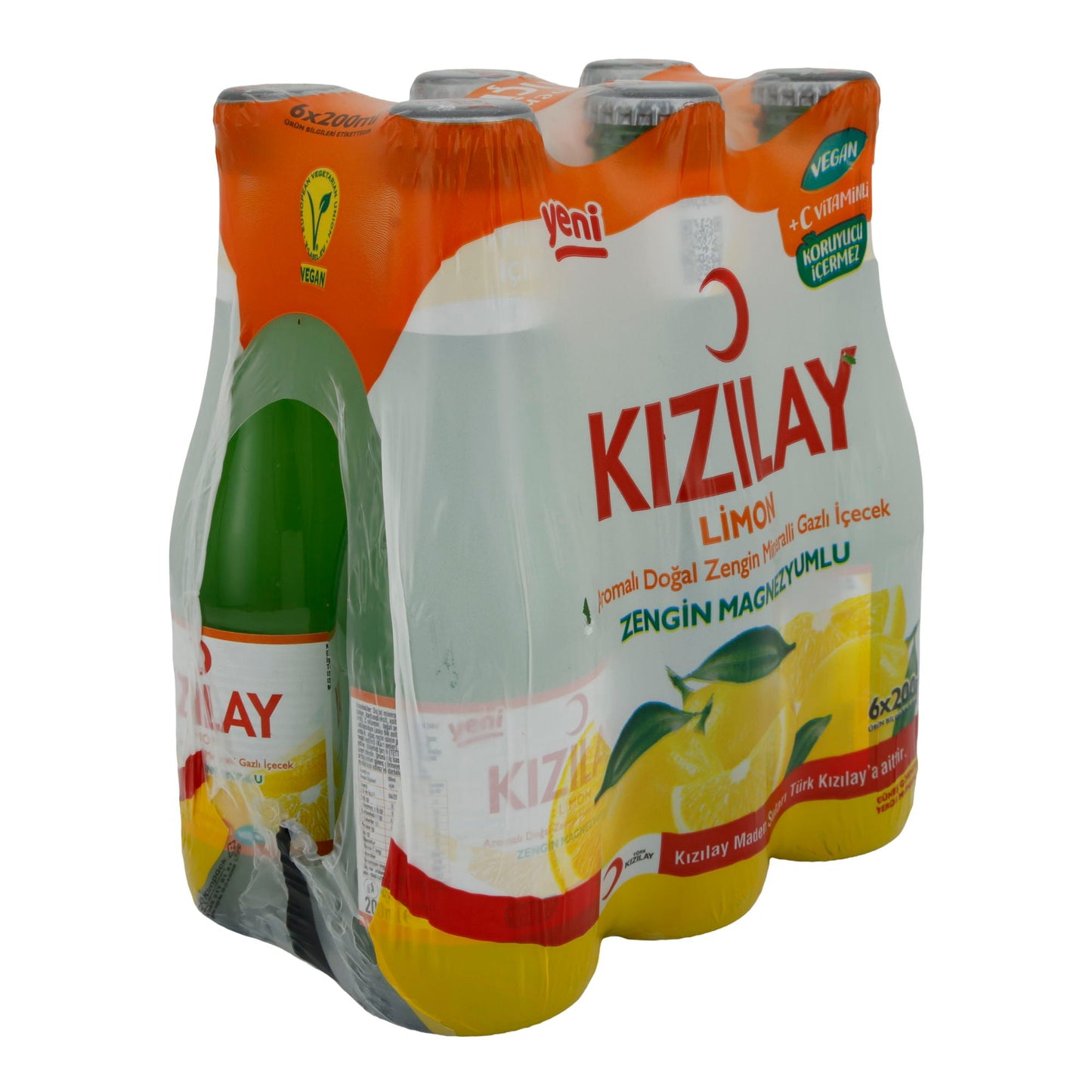 Mineralwasser Kızılay | Zitrone | Erfrischendes Mineralwasser mit Zitronenaroma | 6 x 200 ml KIZILAY