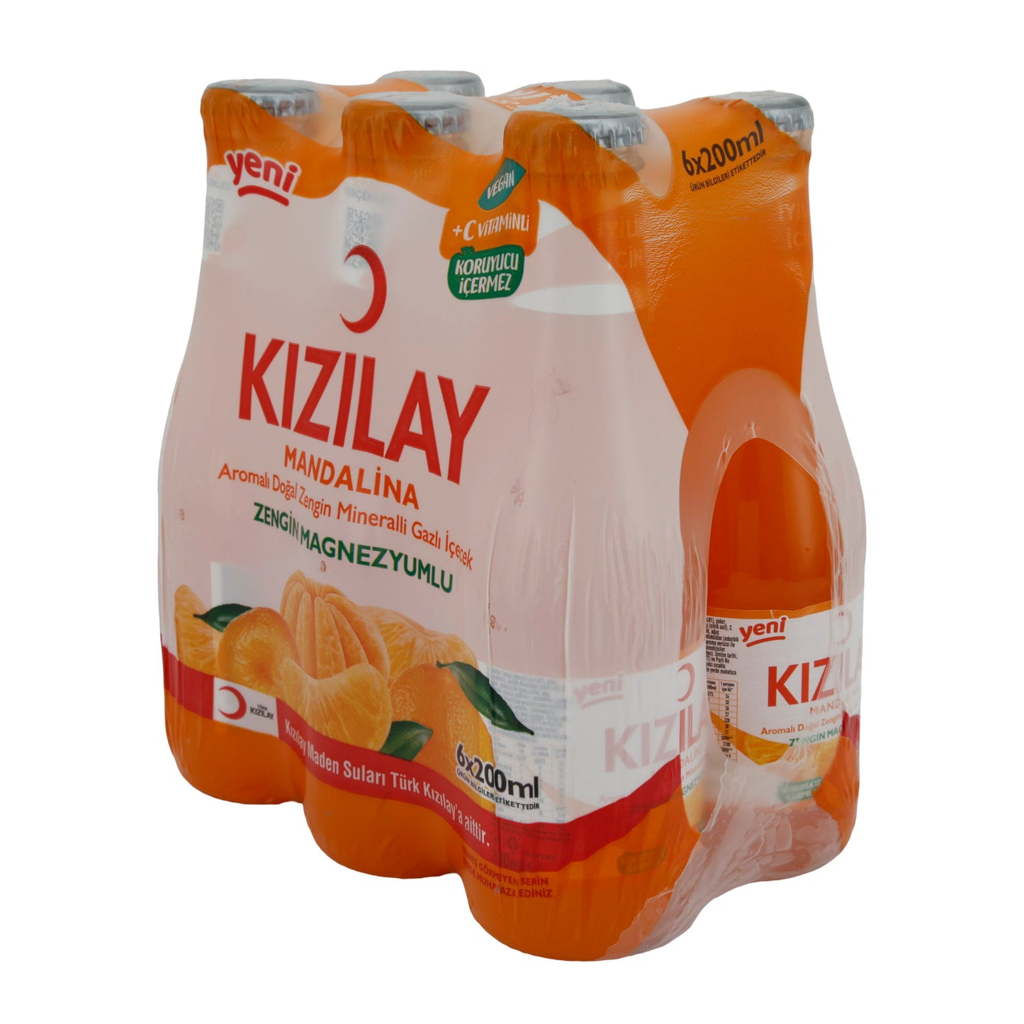 Mineralwasser Kızılay | Mandalina Aromalı | C Vitamini ile Zenginleştirilmiş | 6 x 200 ml