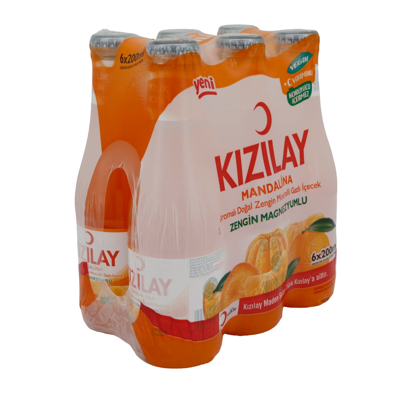 Mineralwasser Kızılay | Mandalina Aromalı | C Vitamini ile Zenginleştirilmiş | 6 x 200 ml