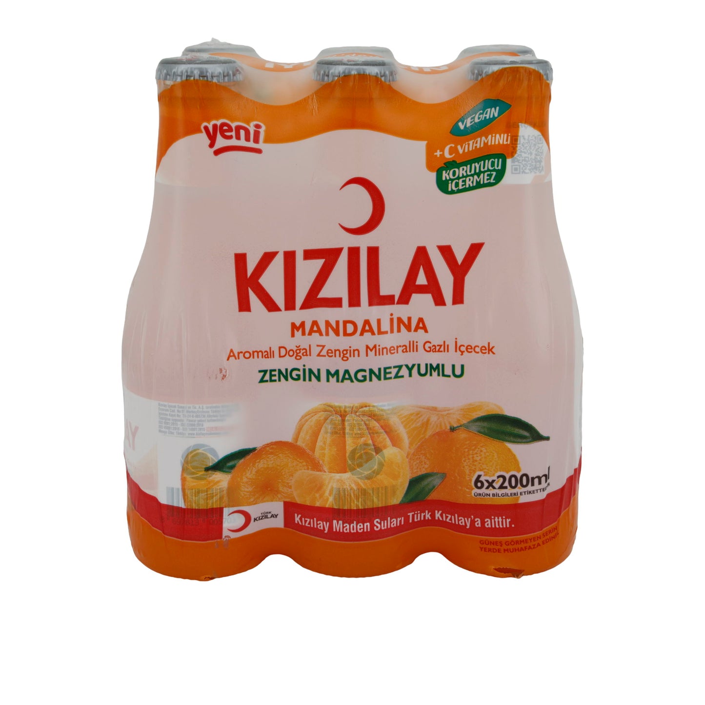 Mineralwasser Kızılay | Mandalina Aromalı | C Vitamini ile Zenginleştirilmiş | 6 x 200 ml