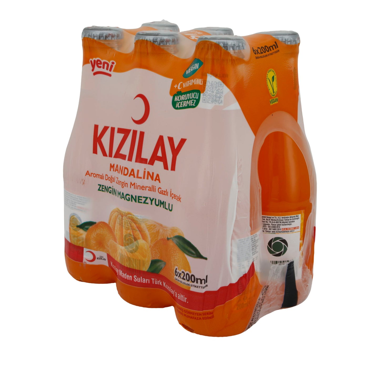 Mineralwasser Kızılay | Mandalina Aromalı | C Vitamini ile Zenginleştirilmiş | 6 x 200 ml