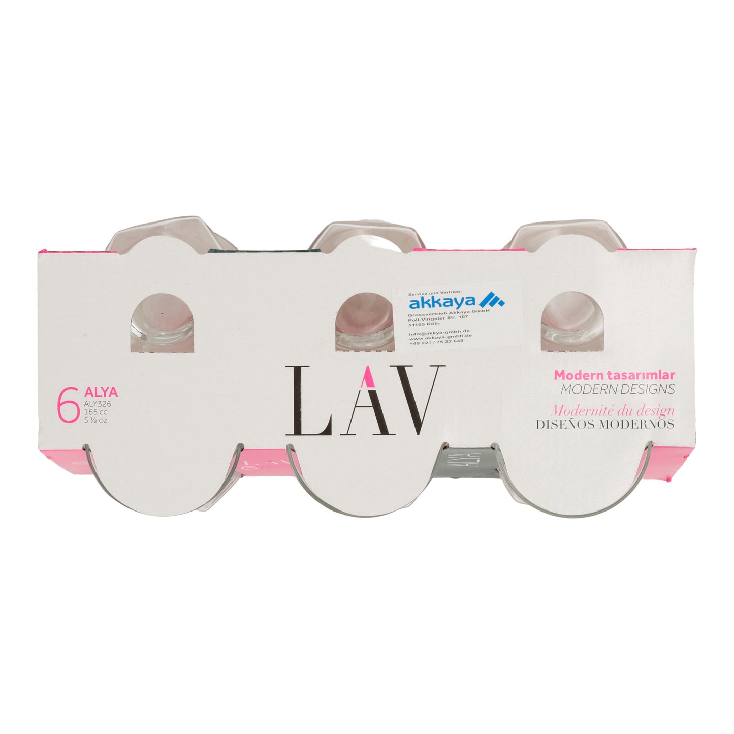 LAV ALYA Teegläser Set | 6 Stück | 165 ml | Modernes Design