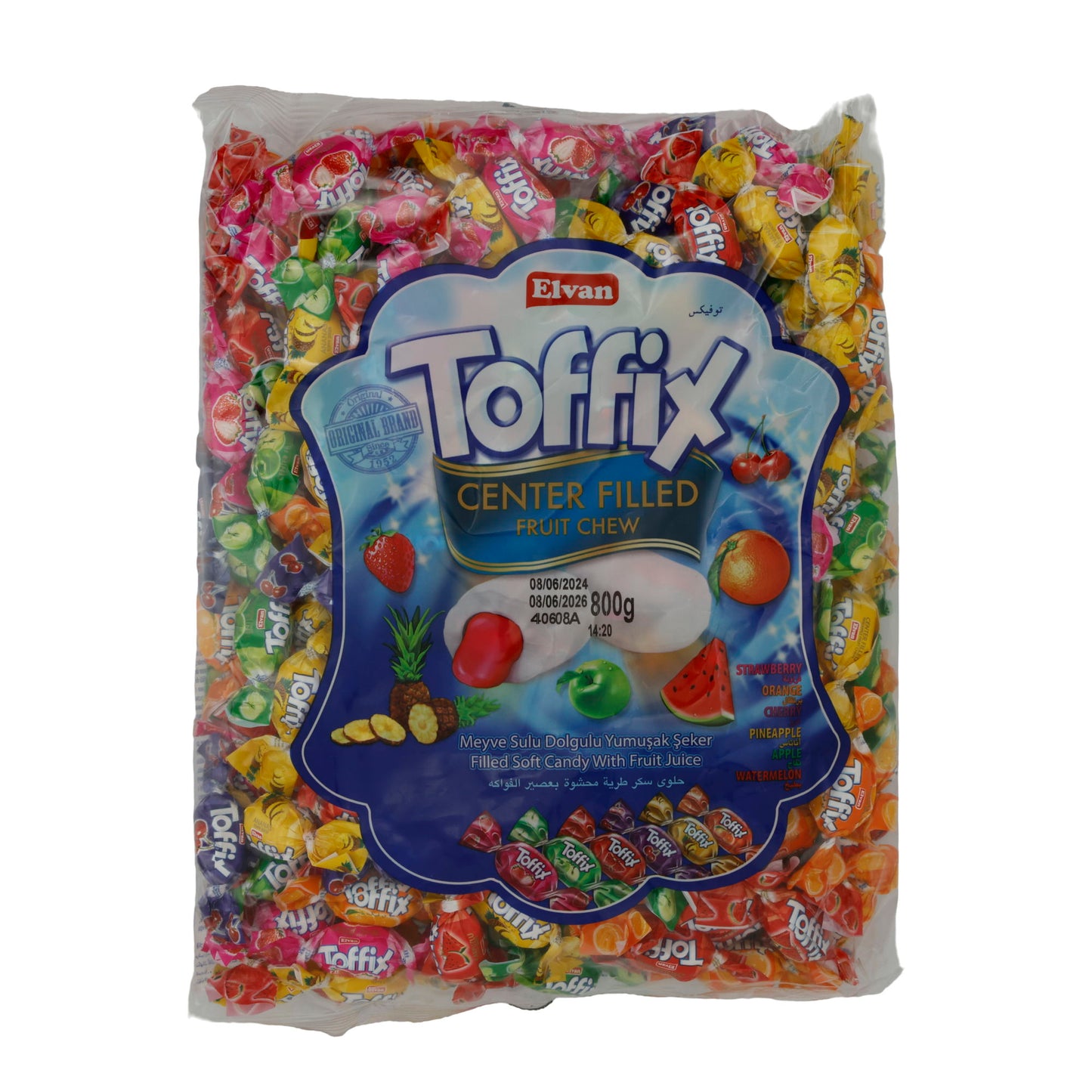 Fruchtbonbons Toffix | Center Filled Fruit Chew | Fruchtig, mit Saftfüllung | 800 g