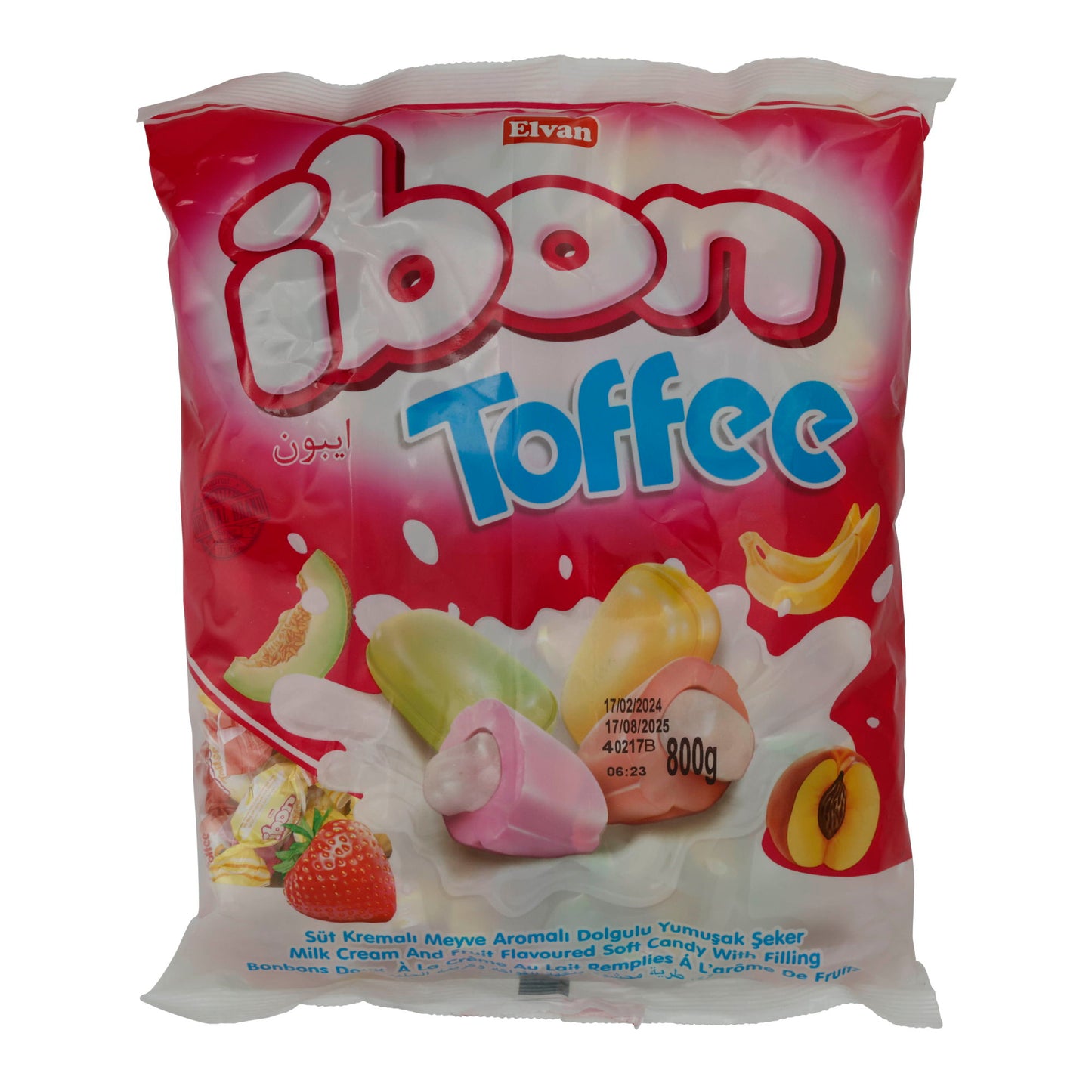 Toffees Elvan Ibon | Toffee | Weich, Milchcreme- & Fruchtgeschmack | 800 g