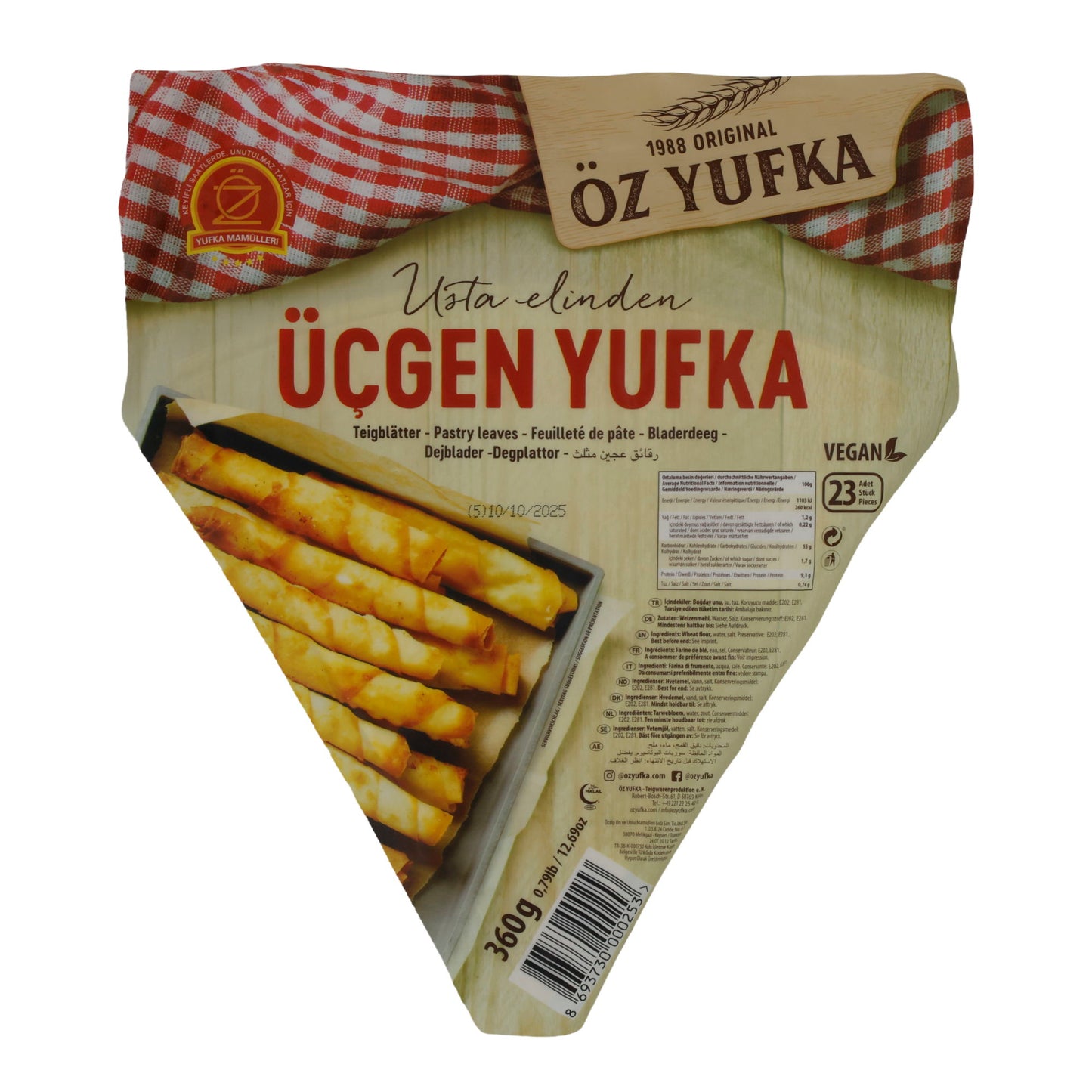 Teigblätter Öz Yufka Üçgen Yufka | Dreieckig | Für Sigara Börek | 360 g