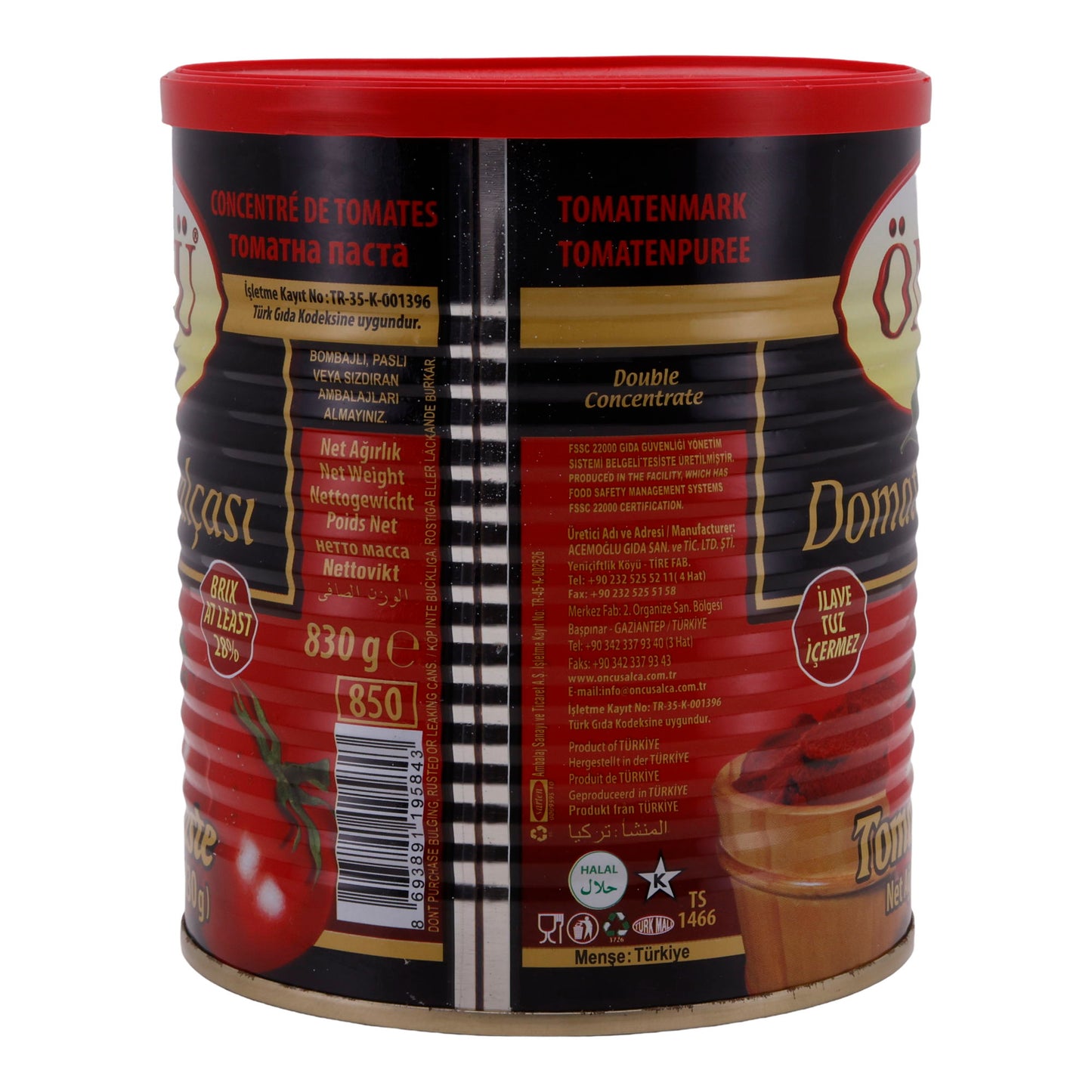 Domates Salçası Öncü | Domates Salçası | Yüksek Kalite, Türkiye'den | 830 g Kutu