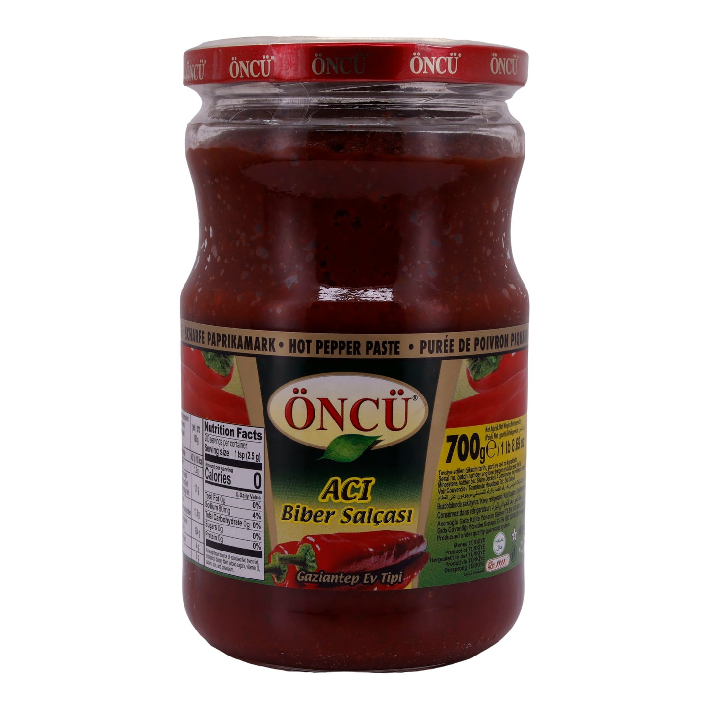 Pasta di peperoncino Öncü | Aci Biber Salçası | Piccante, stile Gaziantep | 700 g