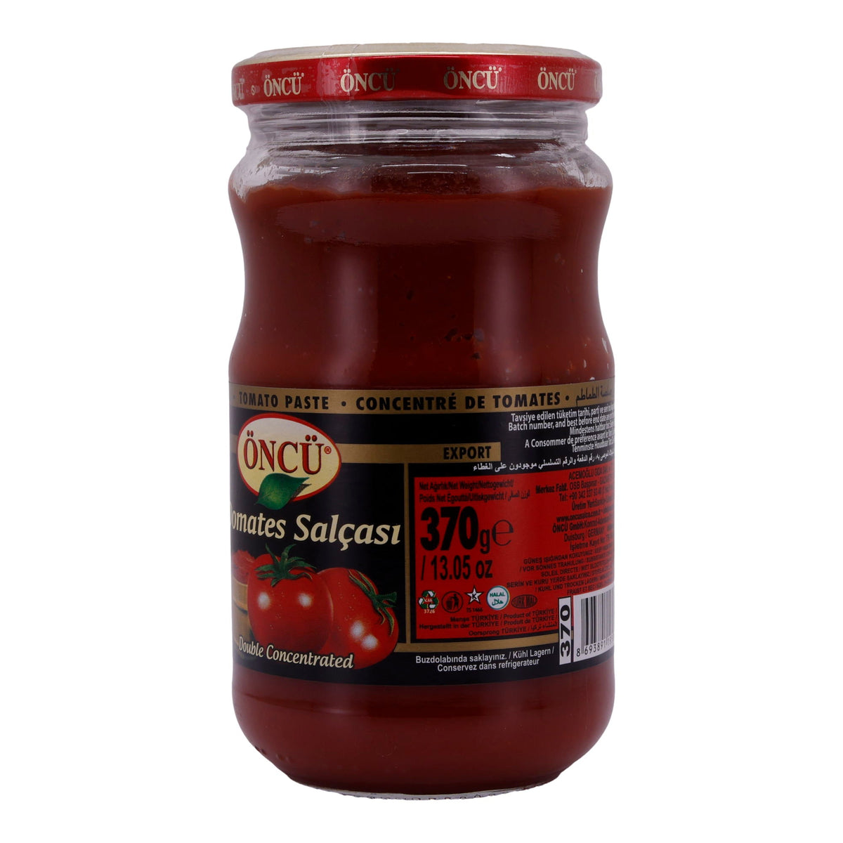 Tomatenmark ÖNCÜ | Tomatenmark | Doppelt konzentriertes Tomatenpüree | 370 g Glas ÖNCÜ