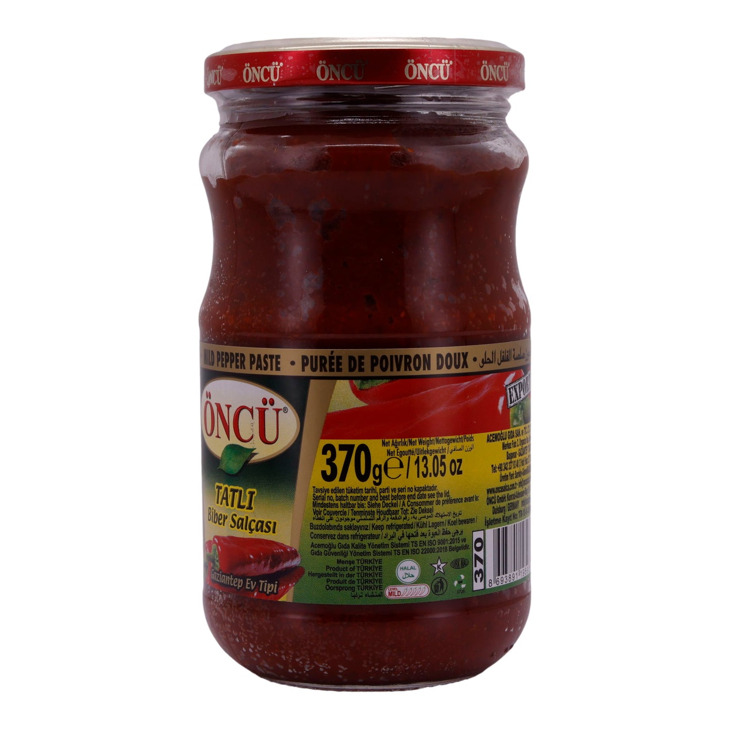 Paprikapaste Öncü | Tatlı Biber Salçası | Mild, Gaziantep | 370 g