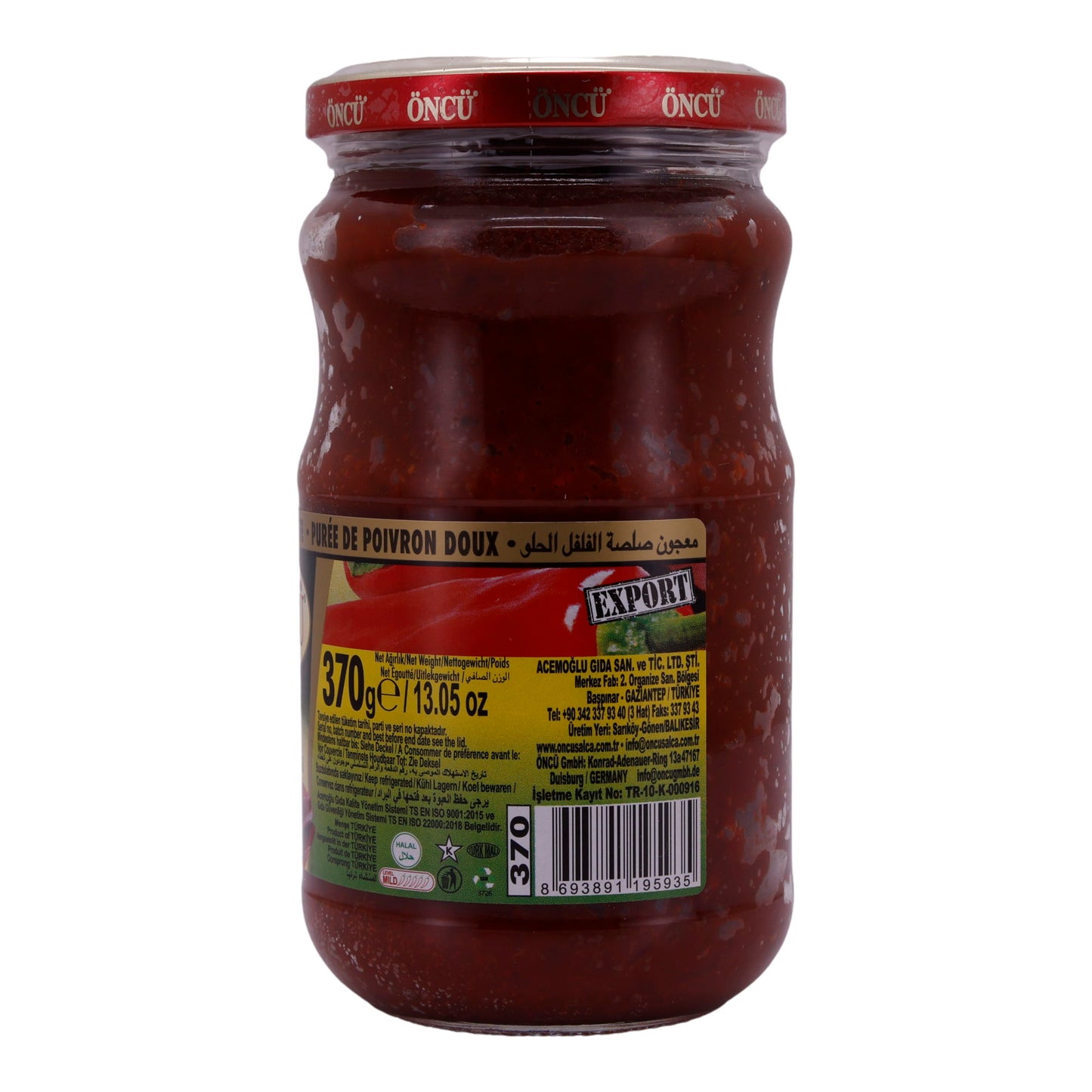 Paprikapaste Öncü | Tatlı Biber Salçası | Mild, Gaziantep | 370 g