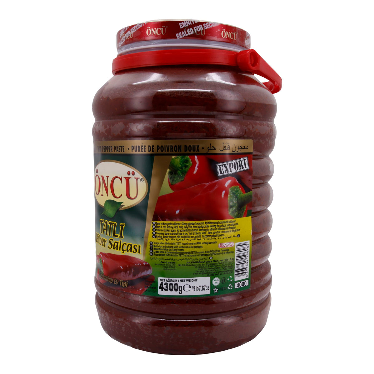 Paprikamark Öncü | Tatlı Biber Salçası | Mild, traditionell aus Gaziantep | 4300 g ÖNCÜ