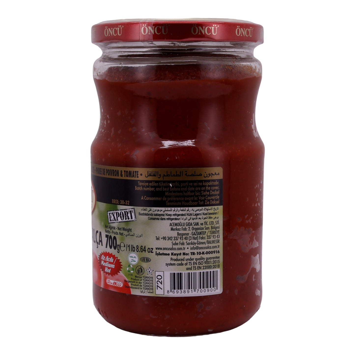 Tomaten- und Paprikamark Öncü | Karışık Salça | Mittlere Schärfe | 700 g