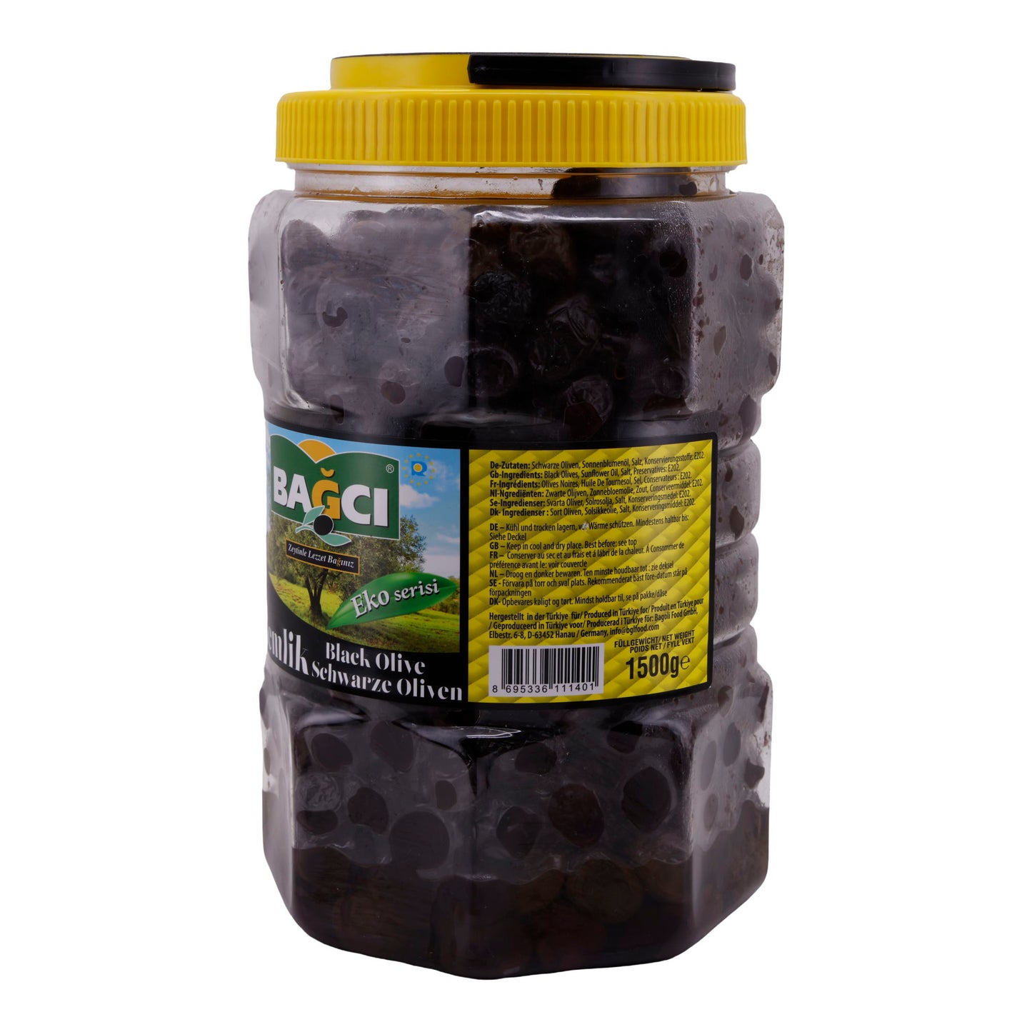 Bağcı Black Olives with Pit – Noble Gemlik Variety, 1kg