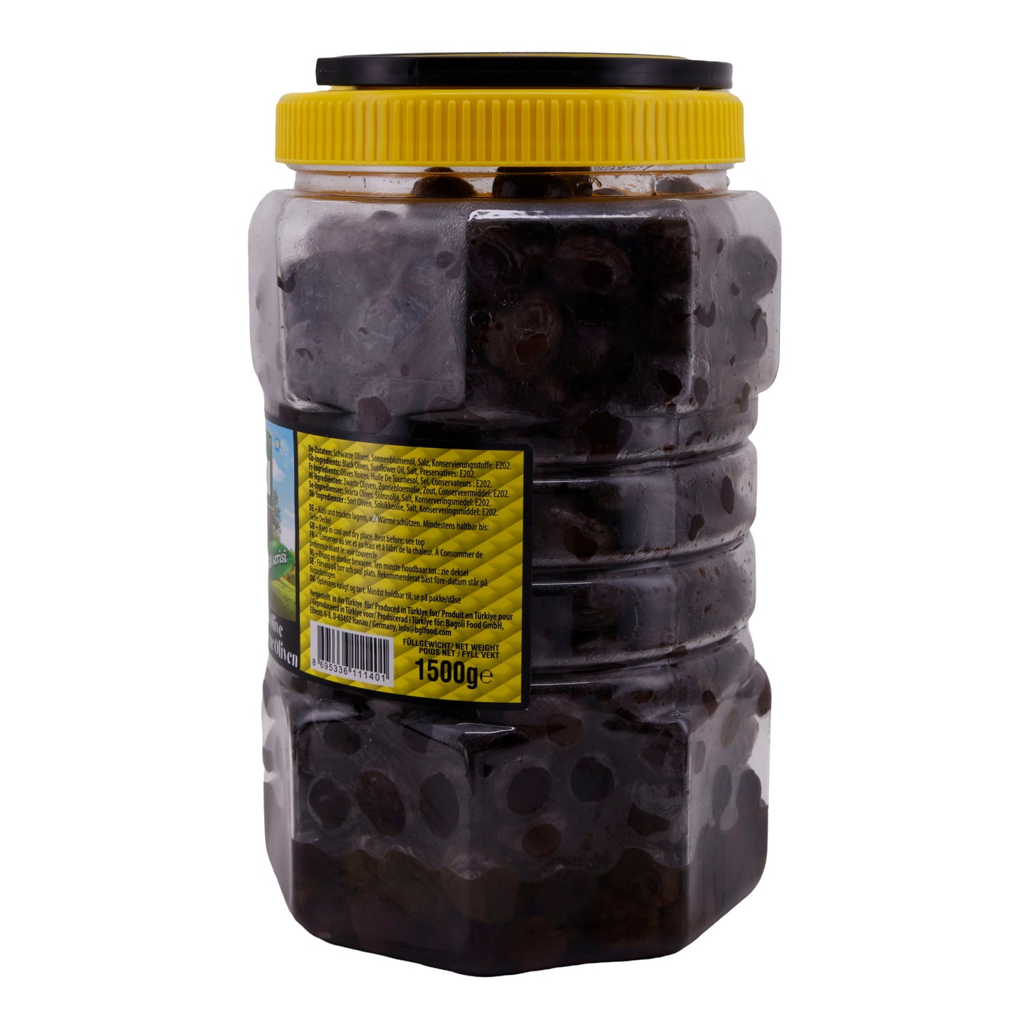 Bağcı Black Olives with Pit – Noble Gemlik Variety, 1kg