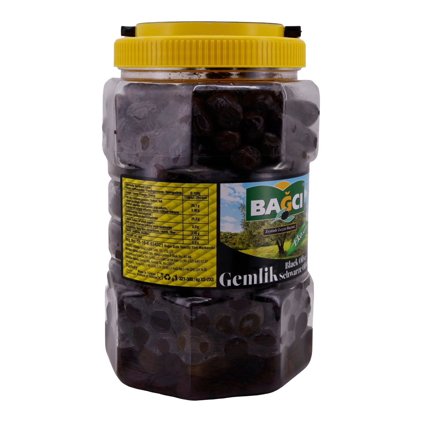 Oliven Bağcı | Schwarze Oliven mit Kern | Edle Gemlik Sorte | 1 kg BAGCI