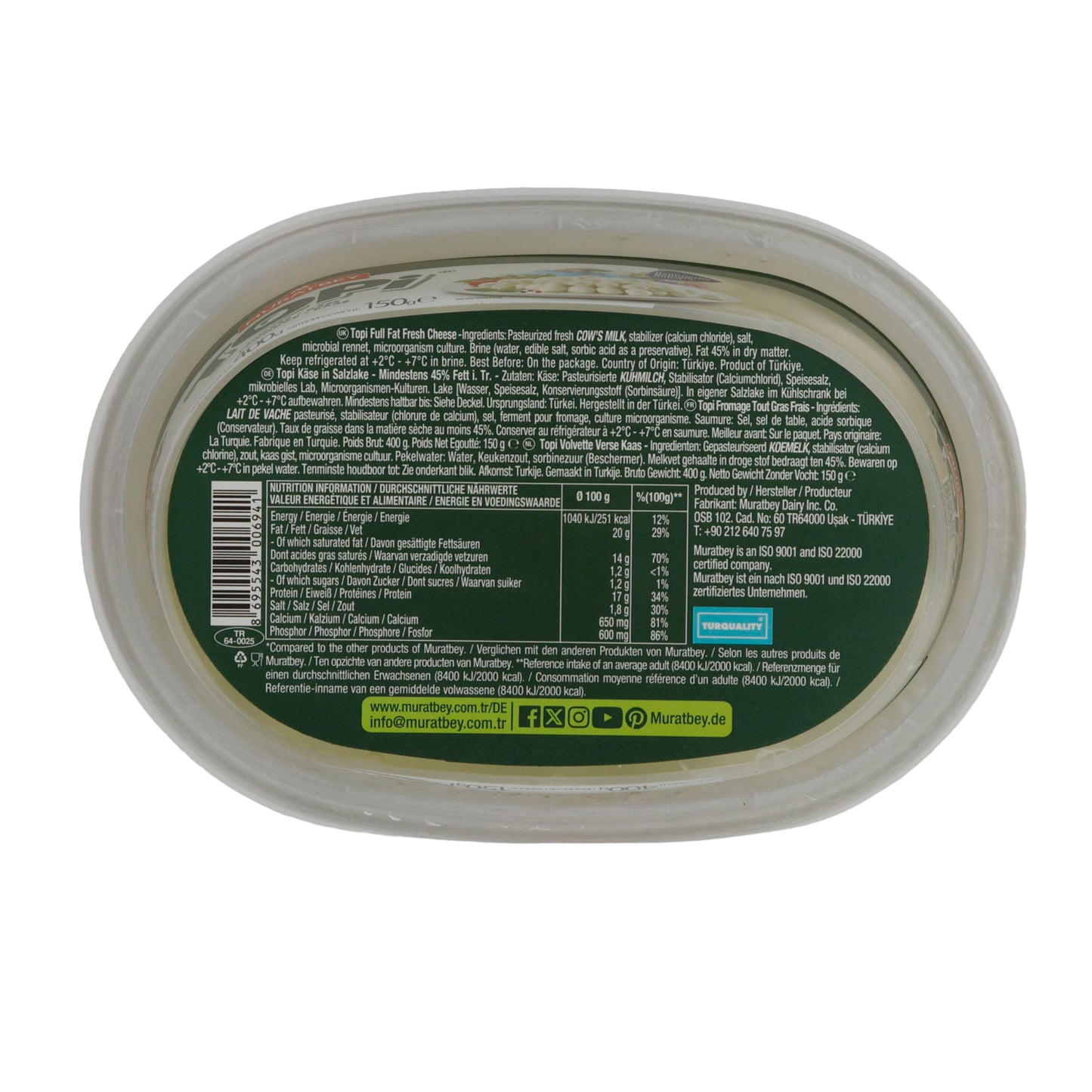 Formaggio Muratbey Topi Formaggio | Formaggio | Meno sodio per un piacere sano | 150 g
