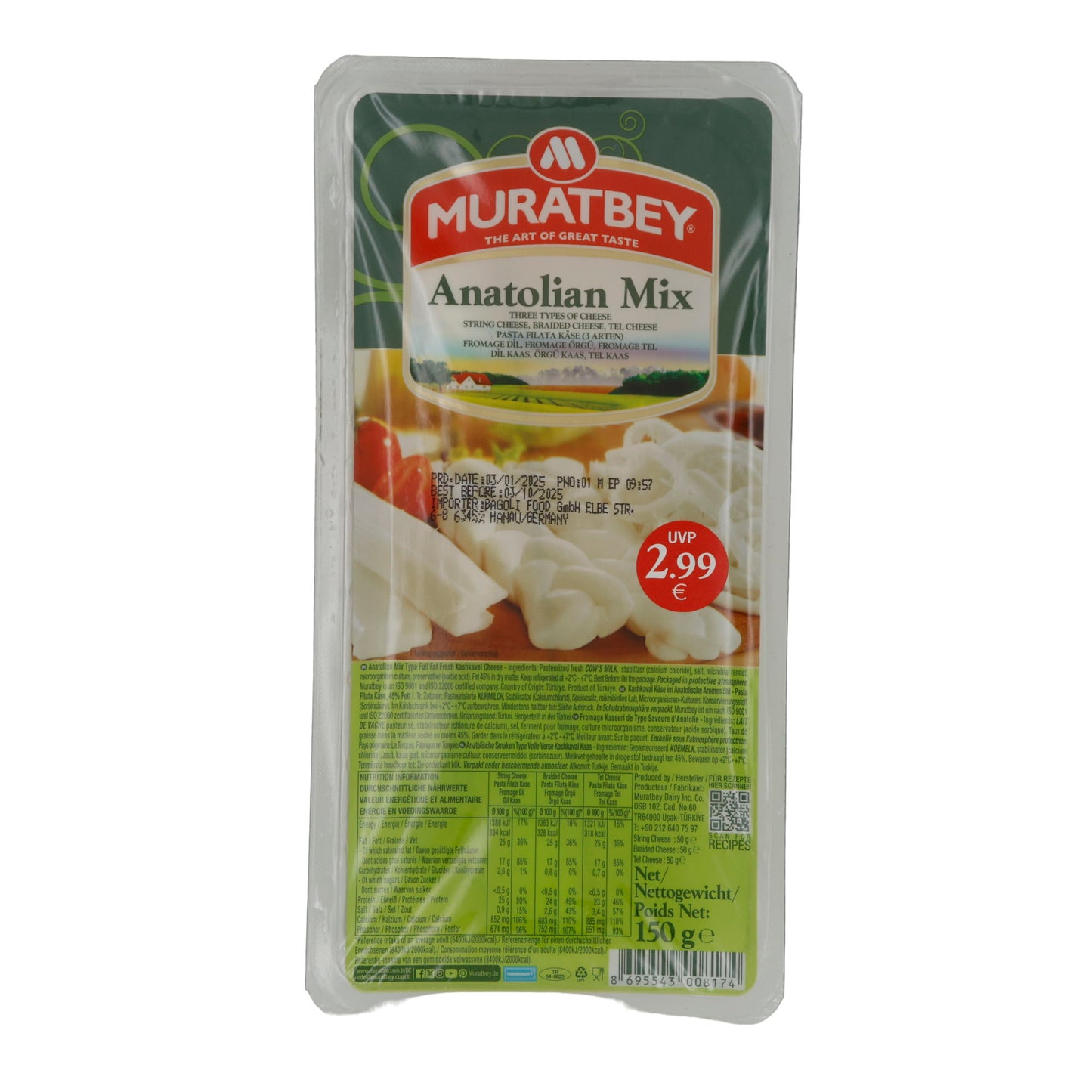 Muratbey Cheese Specialties Anatolian Mix | Halal | From Anatolia | 150 g