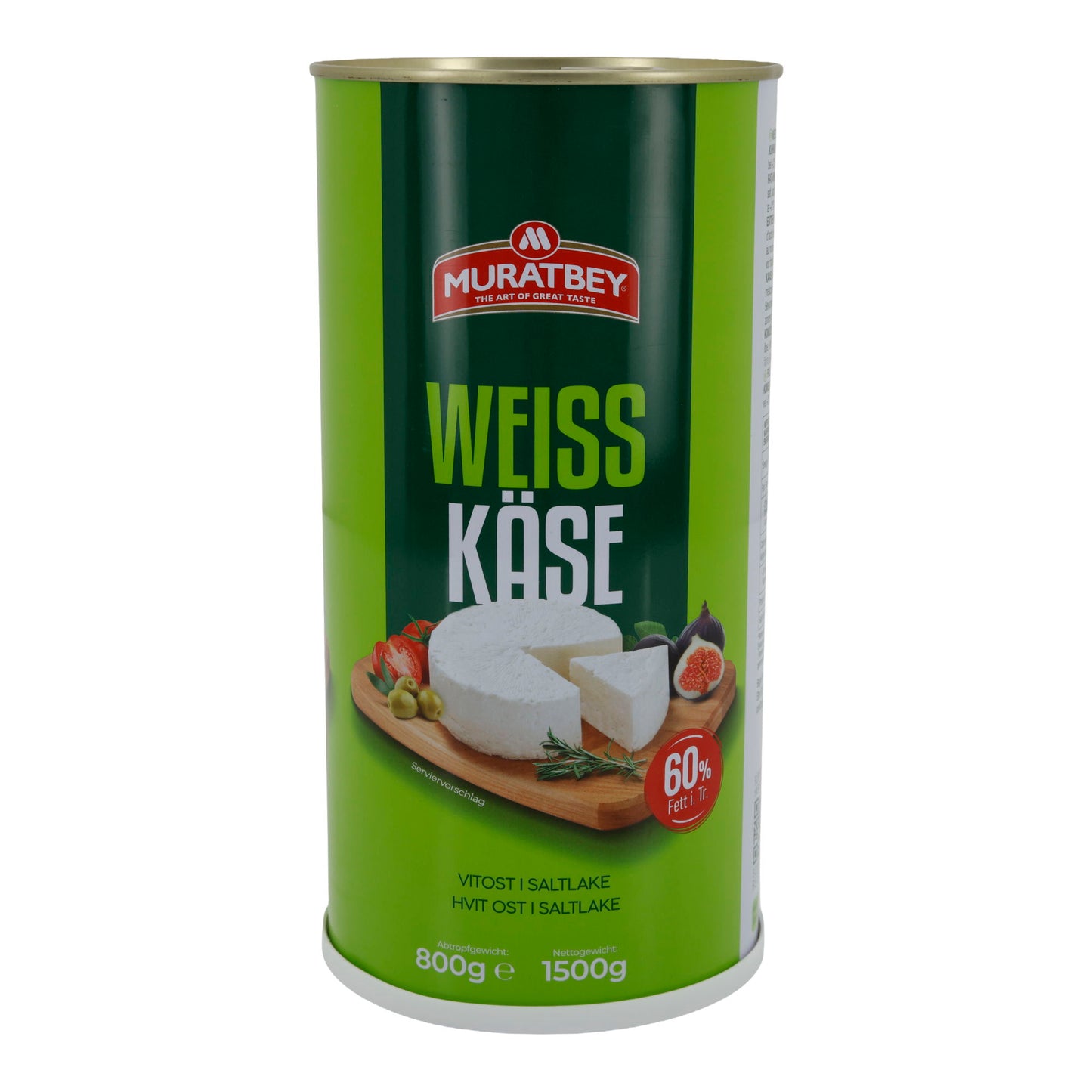 Weichkäse Muratbey | Weißkäse in Salzlake | Traditioneller Weichkäse mit 60 % Fett i. Tr. | 1500 g