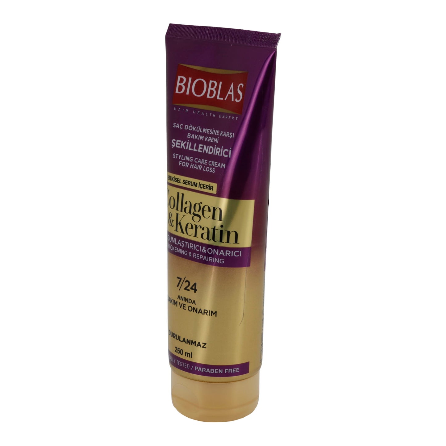 Styling Pflegecreme Bioblas Collagen & Keratin | Haarpflege für Volumen, Glanz und Geschmeidigkeit | 250 ml
