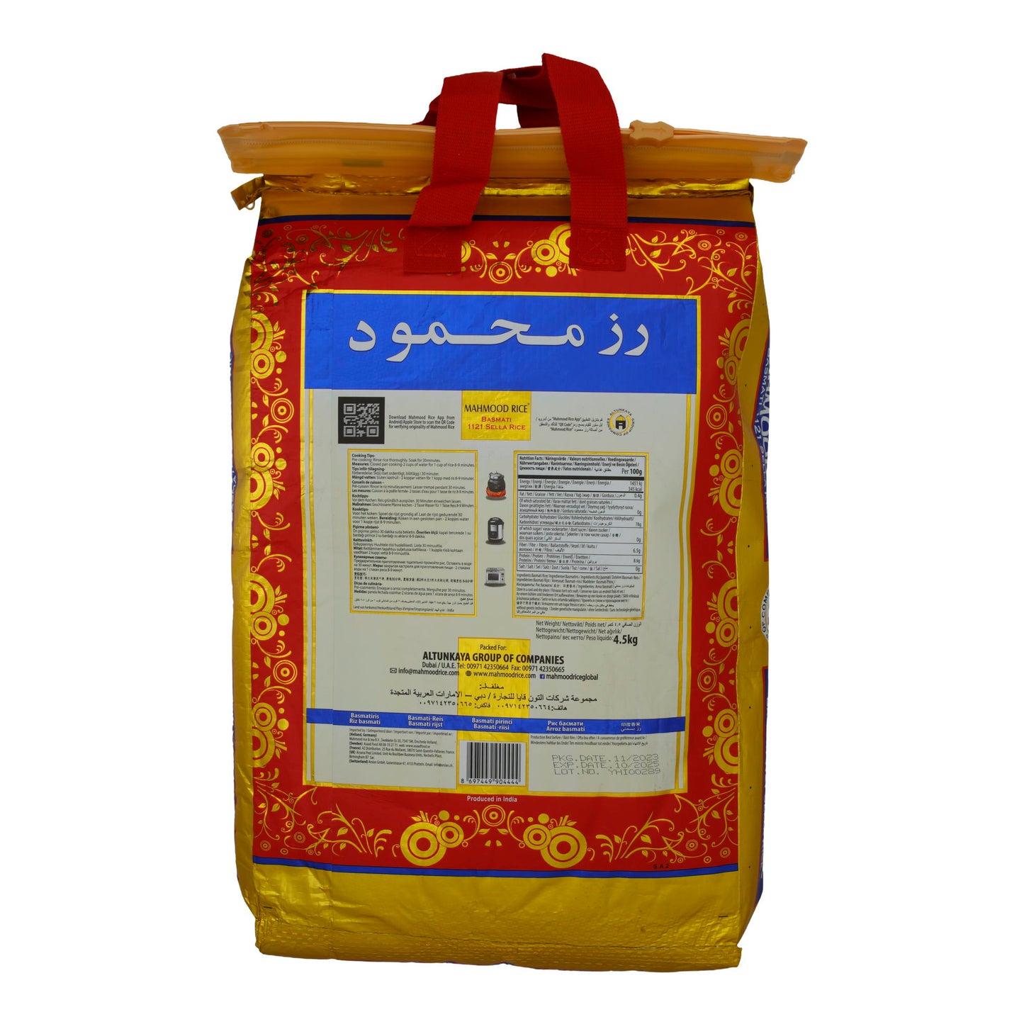 Basmati Sella Reis Mahmood | Parboiled Basmati | Extra lang, aromatisch | 4,5 kg