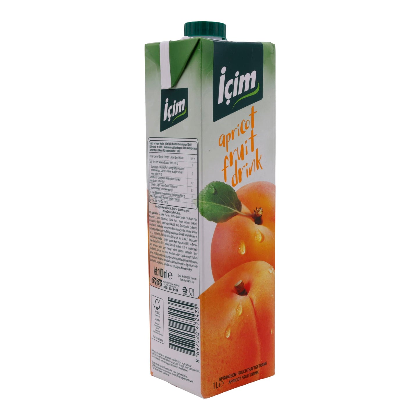 Fruchtgetränk | Aprikosen-Fruchtgetränk | Erfrischend, fruchtig lecker, ideal für jeden Tag | 1 Liter ICIM