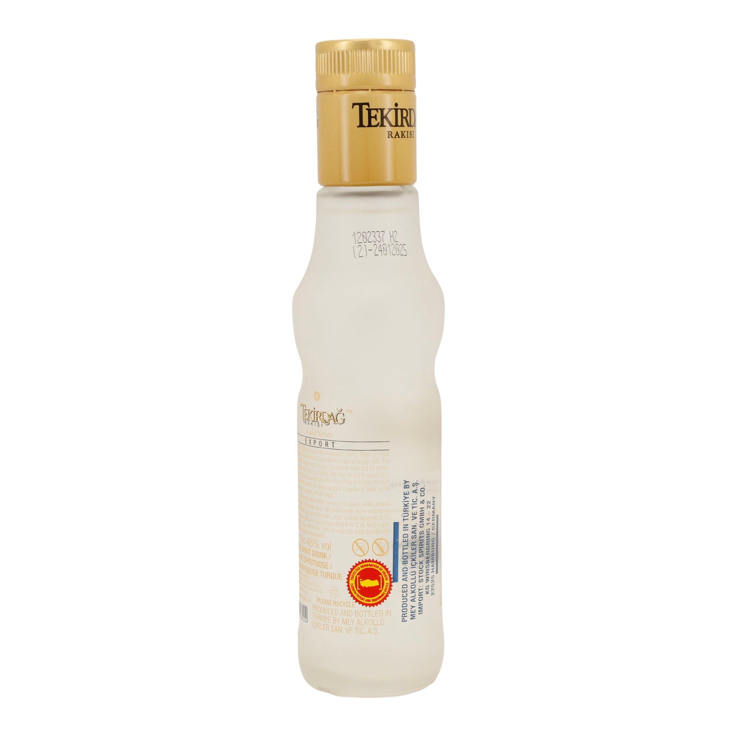 Tekirdağ Rakısı | Altın Serisi | Meşe Fıçıda Olgunlaştırılmış | %45 hacim | 200 ml