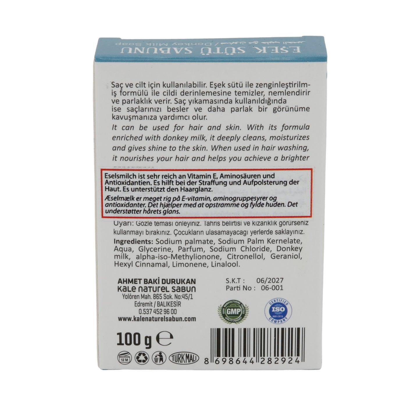 Seife Purlavie | Ezelsmelkzeep | Hydrateert | 100 g