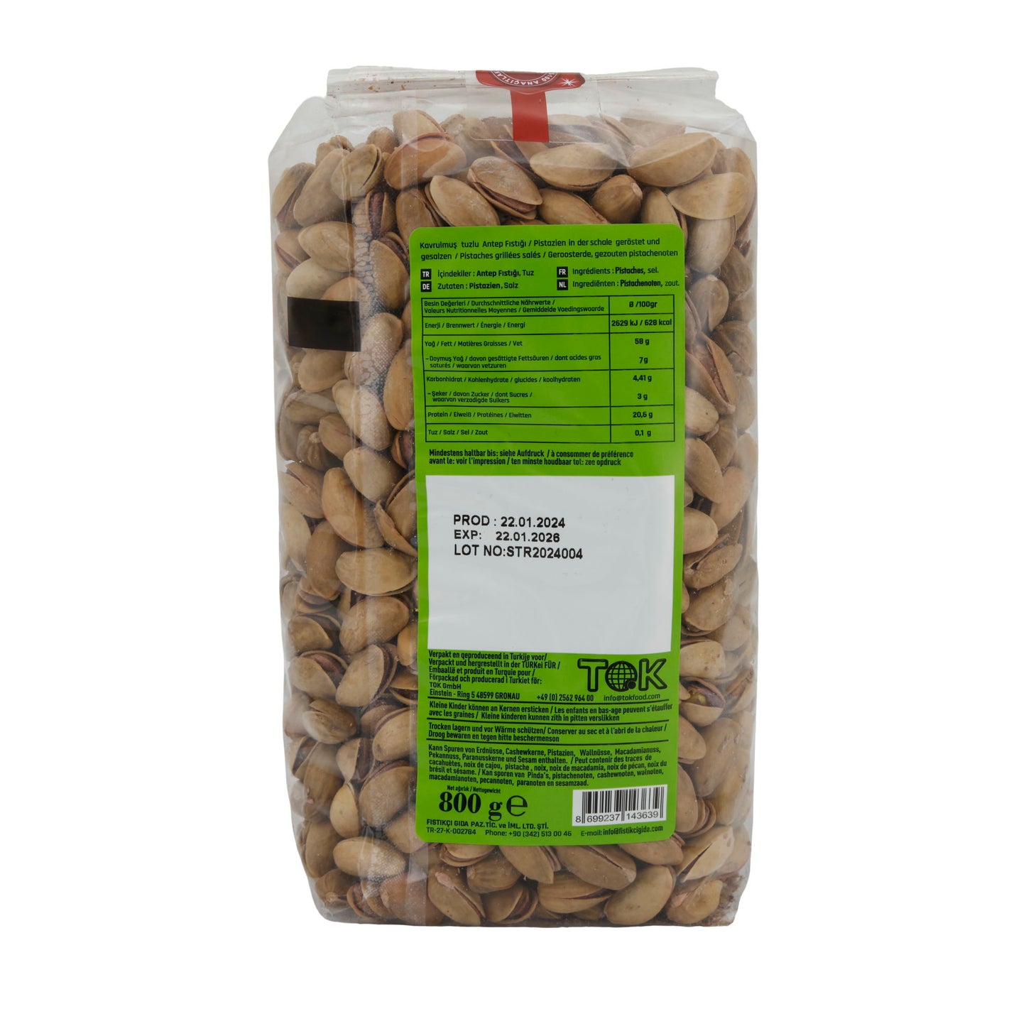 Pistacchi Fıstıkçı | Tostati e salati | Pistacchi di Antep | 800 g
