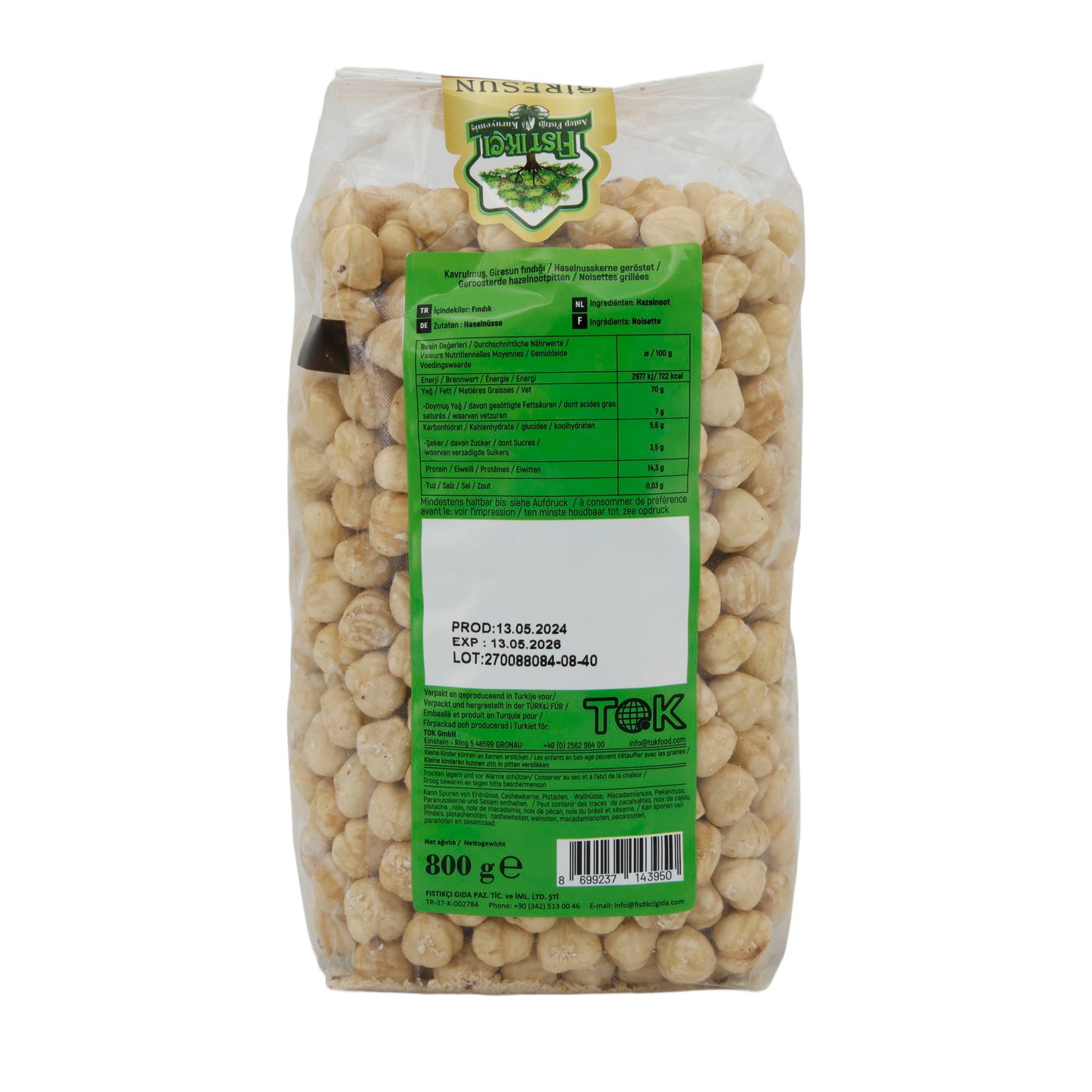 Noisettes de Giresun | Grillées | De Giresun, Turquie | 800 g
