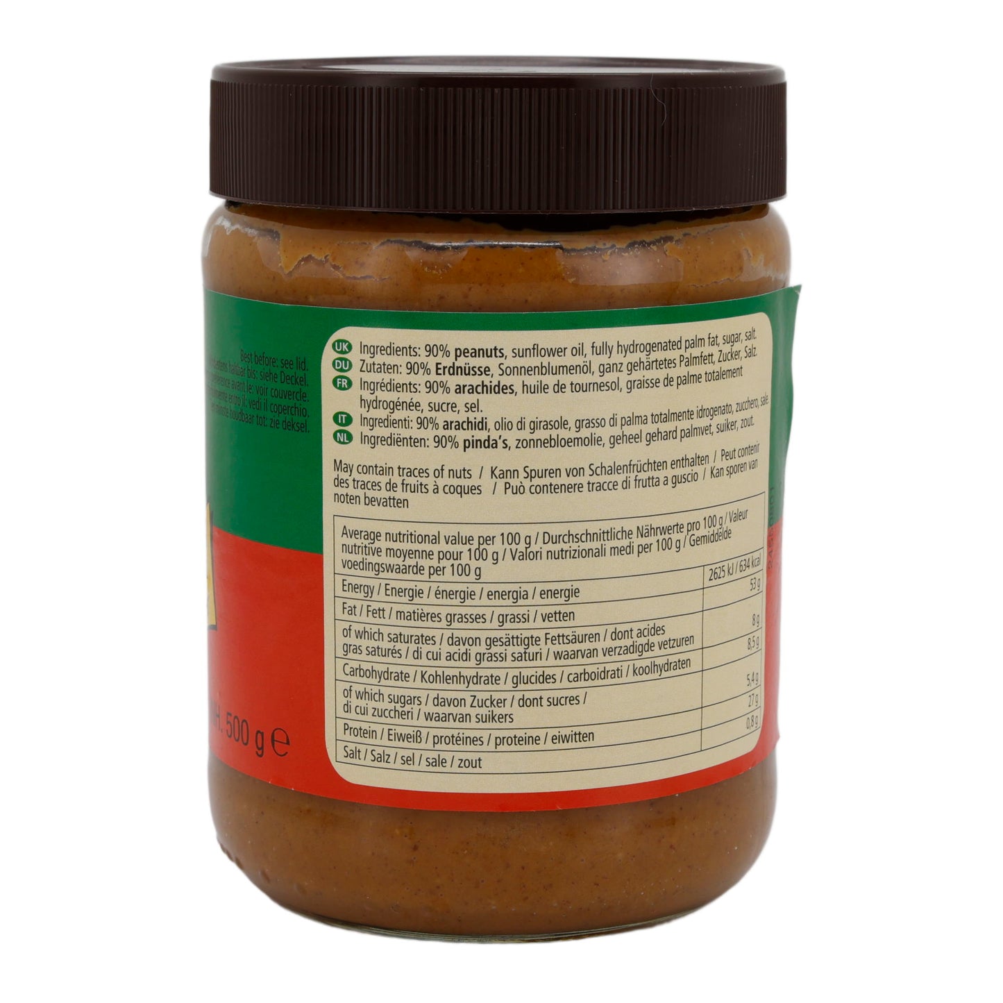 Burro di arachidi PCD | Pindakaas Burro di arachidi liscio | Burro di arachidi cremoso senza pezzi | 500 g